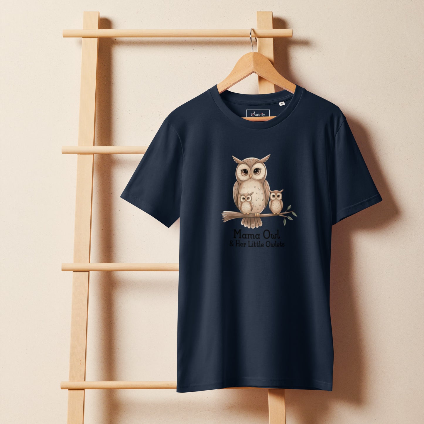 Unisex Organic Mid-Light T-Shirt – Eco-Friendly Owl Lover’s Pick by Dudeily Dudeily