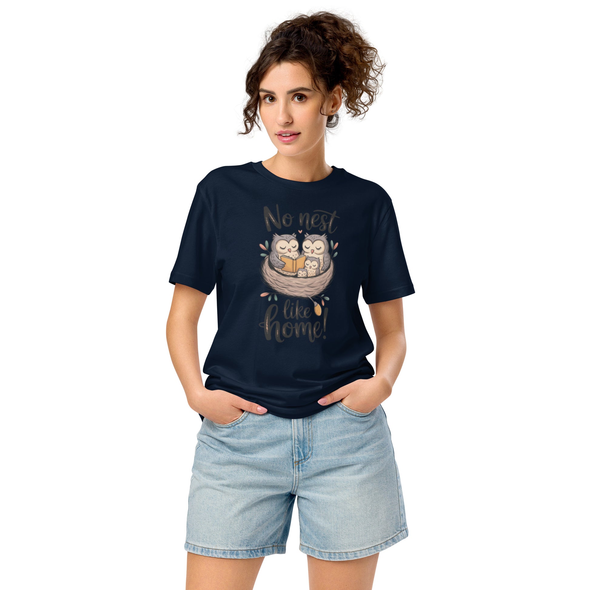 Unisex Organic Mid-Light T-Shirt – OwlNest Sustainable Fashion Tee for Family Day Moments French Navy Dudeily