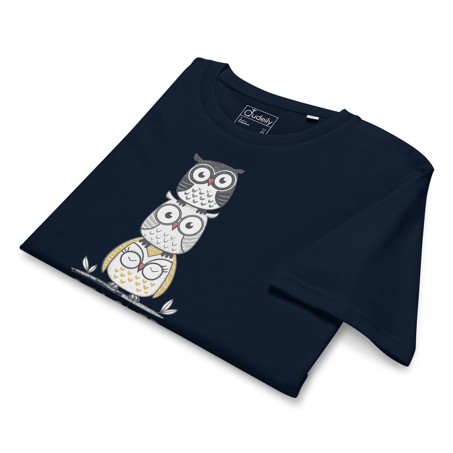 Unisex Organic Mid-Light T-Shirt: Owl Themed Sustainable Fashion Dudeily