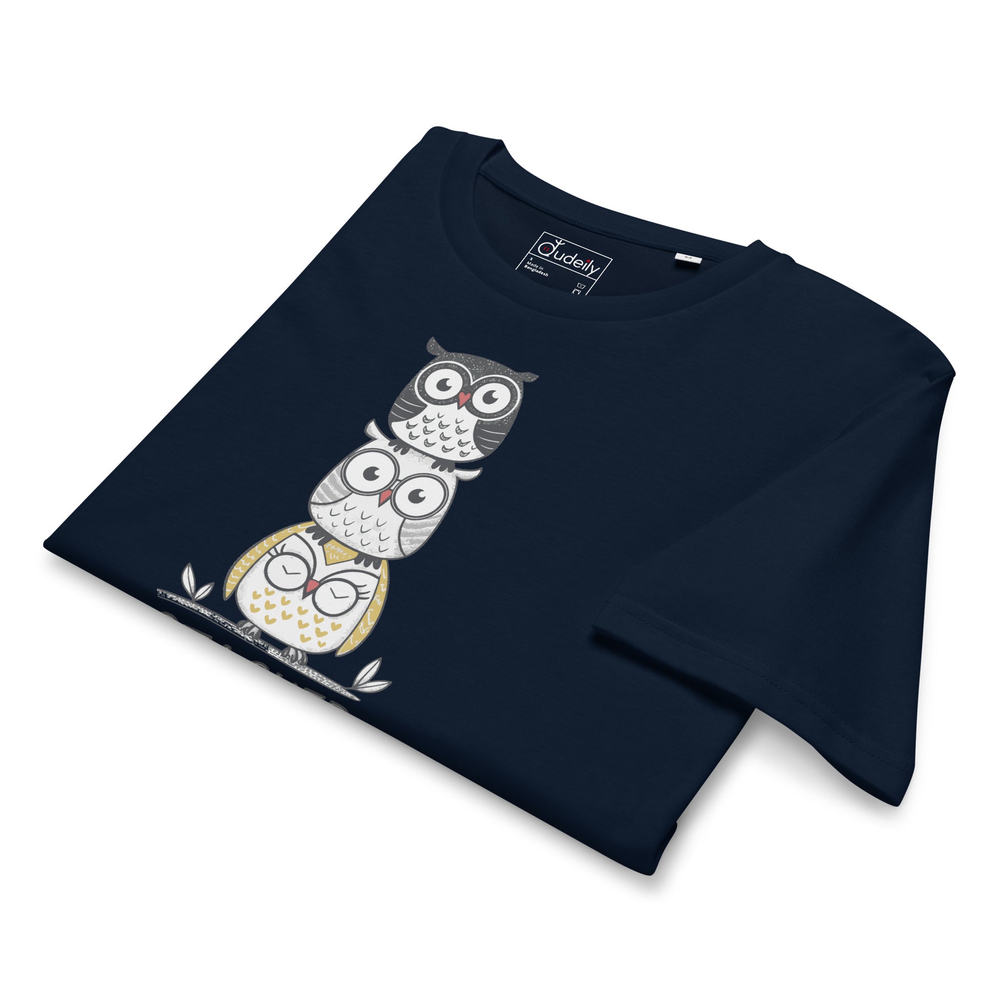 Unisex Organic Mid-Light T-Shirt: Owl Themed Sustainable Fashion Dudeily