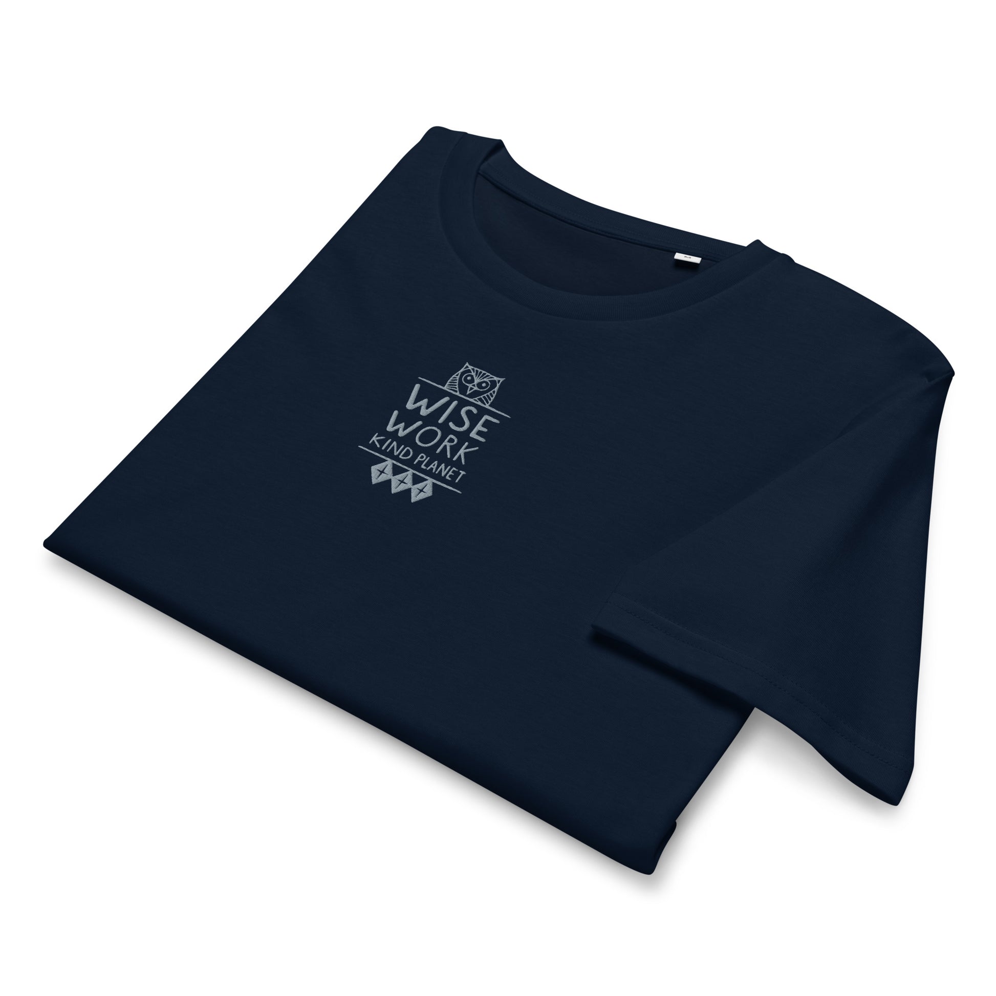 Owl Embroidered Unisex Organic Mid-Light T-Shirt | Sustainable Fashion USA by Dudeily Dudeily