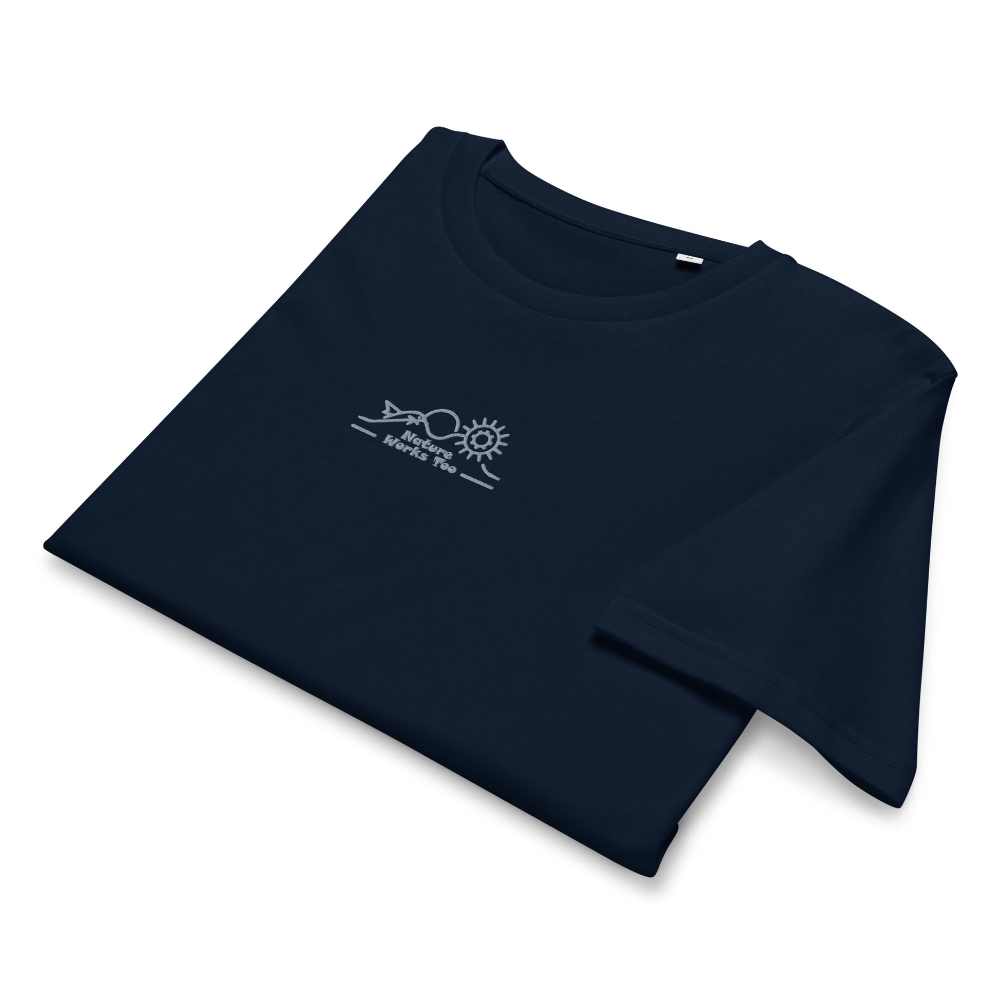 Unisex Organic Mid-Light T-Shirt: Nature Works Too | Owl Embroidered Sustainable Fashion USA Dudeily