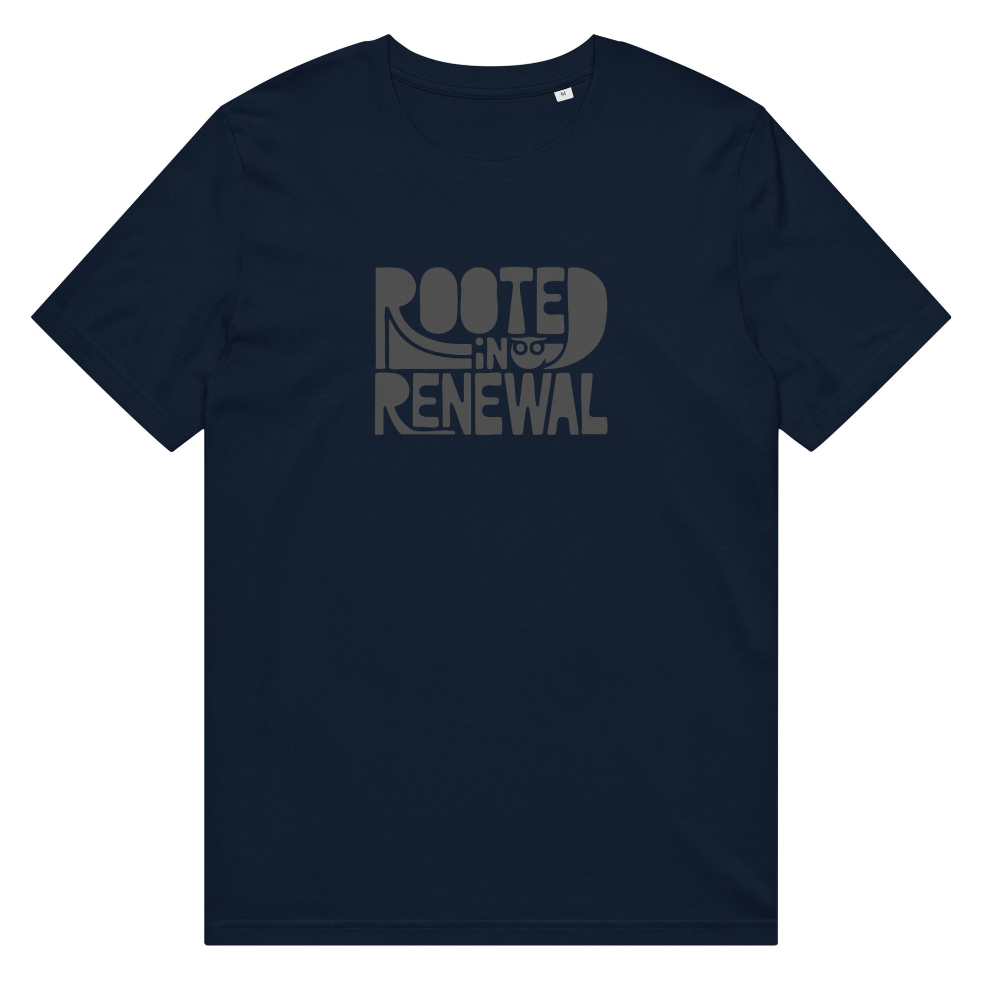 Unisex Organic Mid-Light T-Shirt "Rooted In Renewal" – Owl Print Eco-Friendly Owl Clothing Dudeily