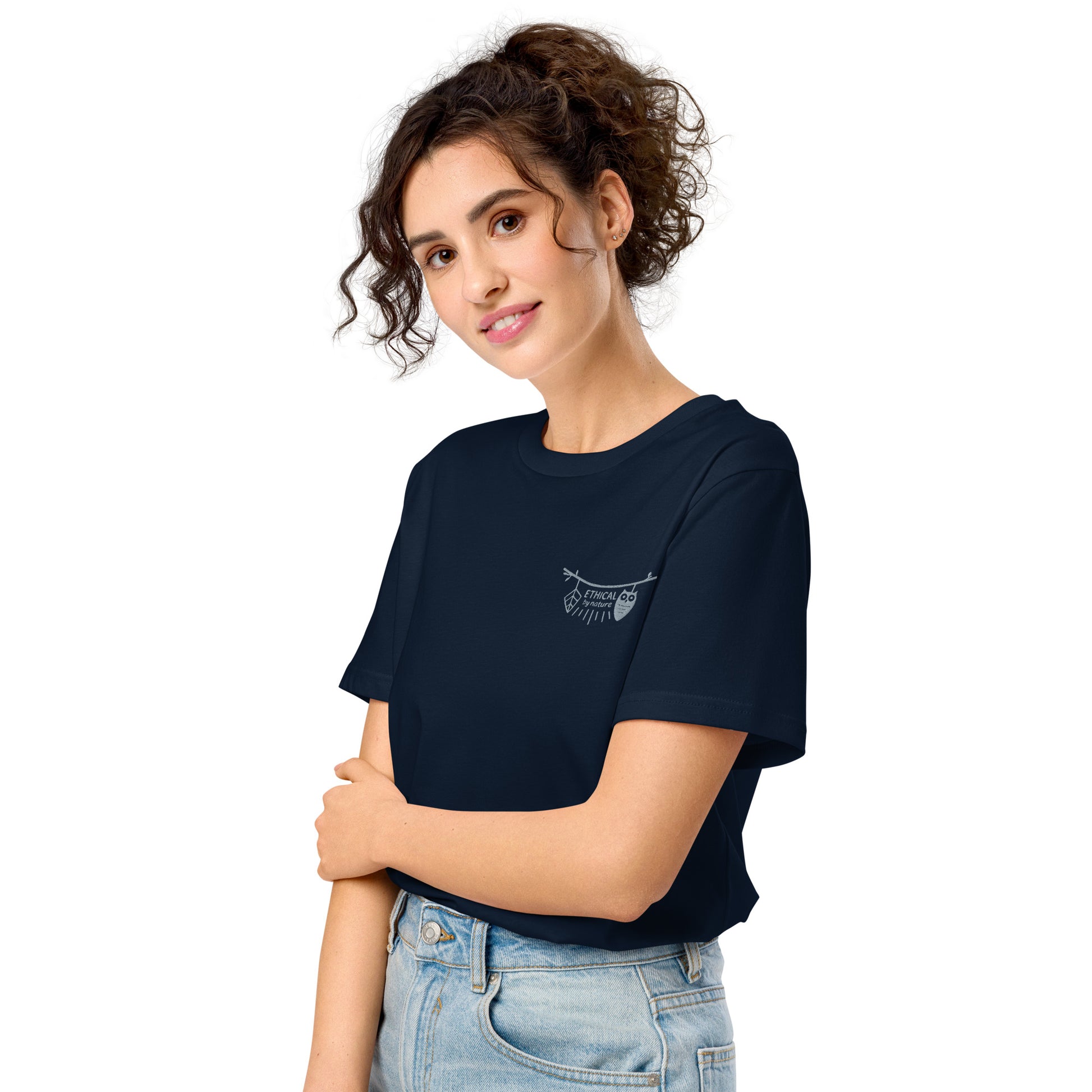 Unisex Organic Mid-Light T-Shirt: Ethical by Nature | Owl Embroidered Sustainable Fashion USA by Dudeily Dudeily