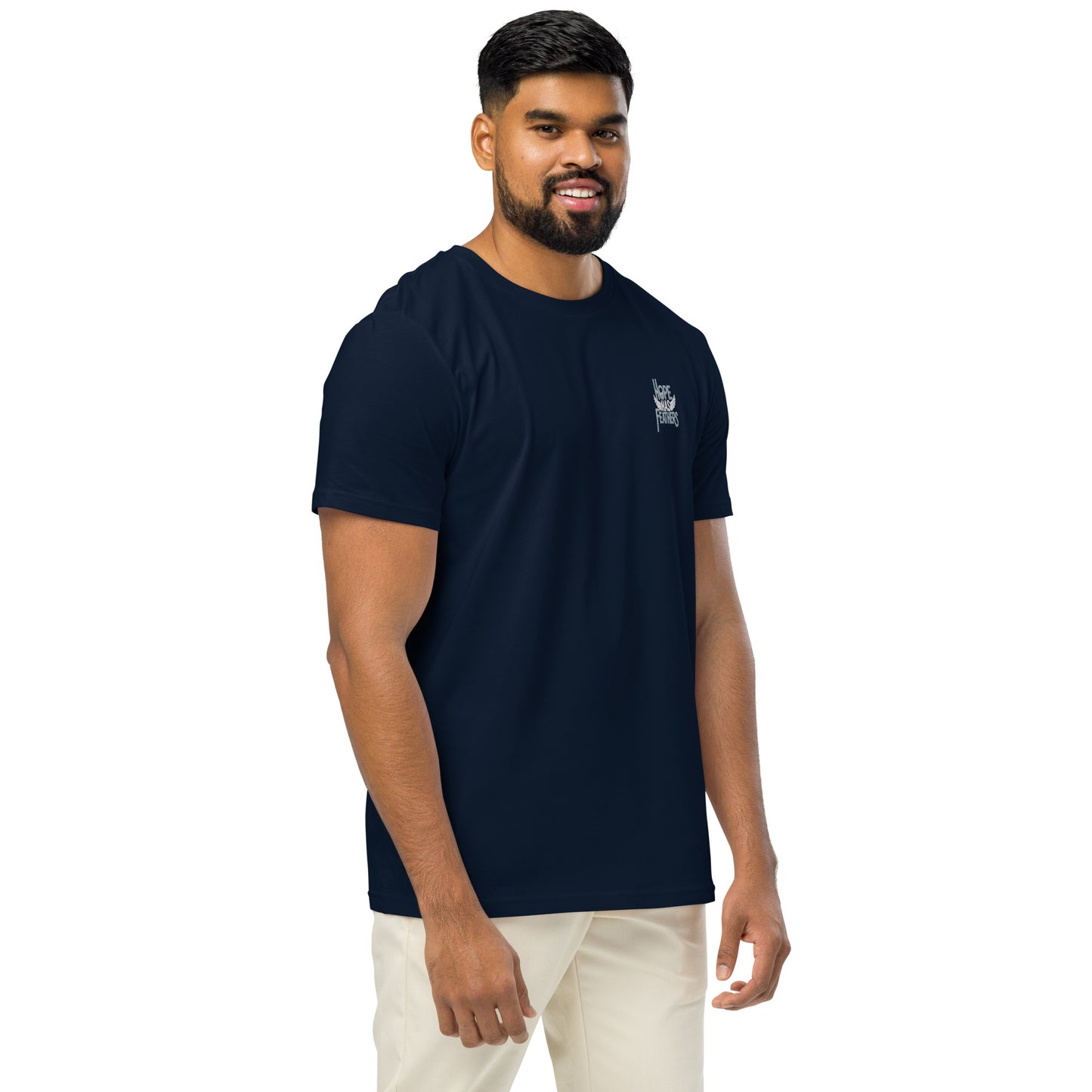 Unisex Organic Mid-Light T-Shirt "Hope Has Feathers" – Embroidered Eco-Friendly Owl Clothing Dudeily