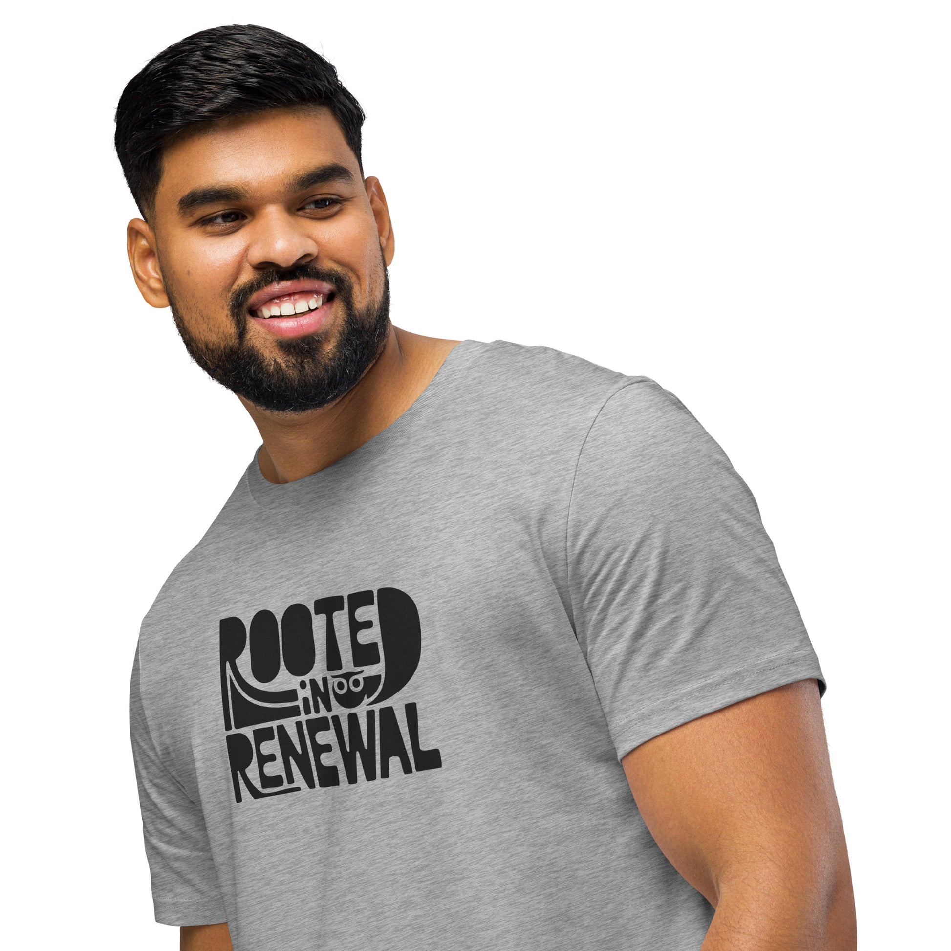 Unisex Organic Mid-Light T-Shirt "Rooted In Renewal" – Owl Print Eco-Friendly Owl Clothing Dudeily