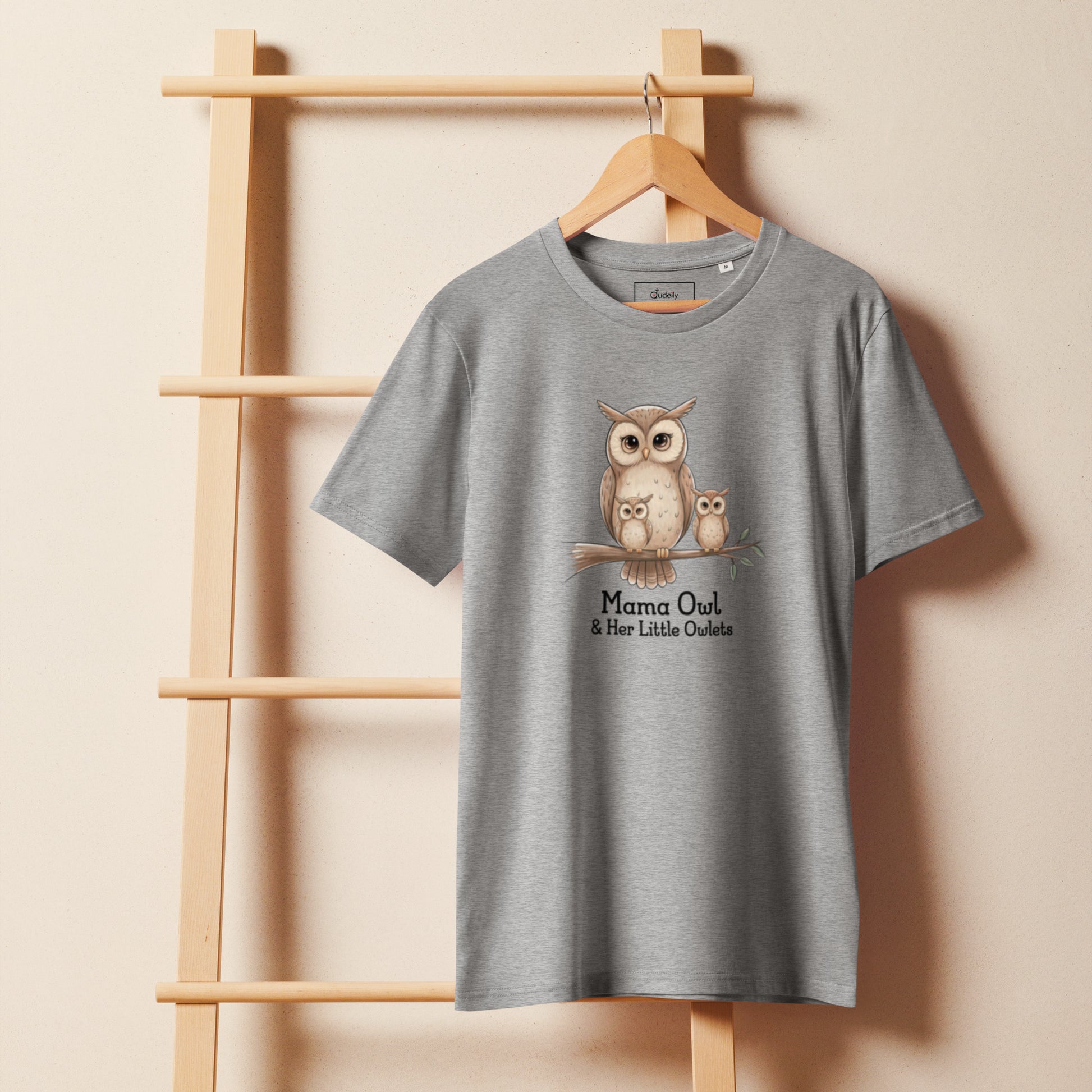 Unisex Organic Mid-Light T-Shirt – Eco-Friendly Owl Lover’s Pick by Dudeily Dudeily