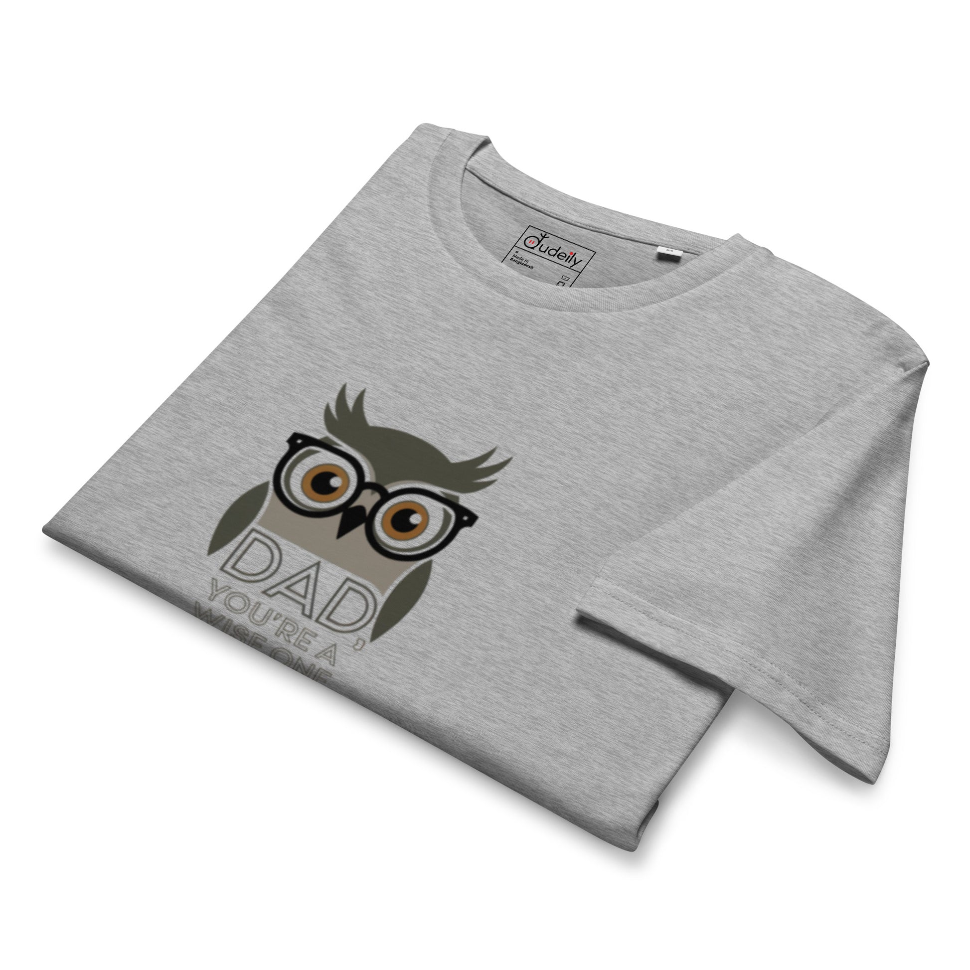 Unisex Organic Mid-Light T-Shirt – Owl Themed Sustainable Fashion for Father's Day by Dudeily Dudeily