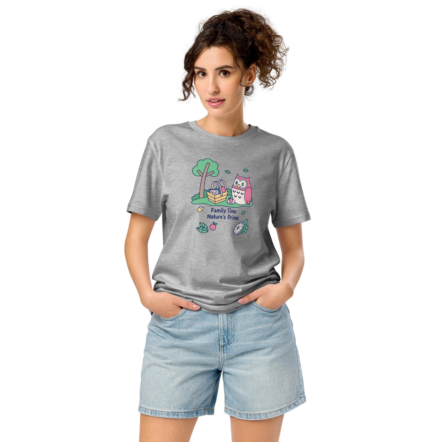Unisex Organic Mid-Light T-Shirt – OwlNest Sustainable Fashion for Family Day Moments Heather Grey Dudeily