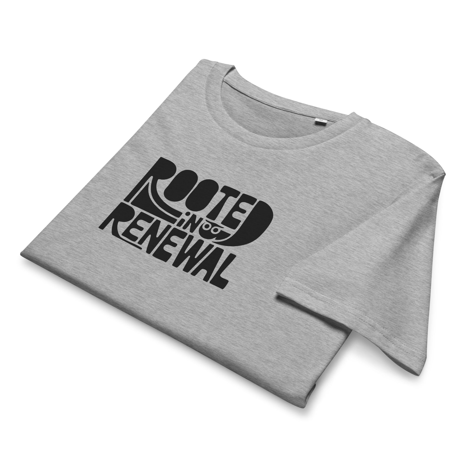 Unisex Organic Mid-Light T-Shirt "Rooted In Renewal" – Owl Print Eco-Friendly Owl Clothing Dudeily