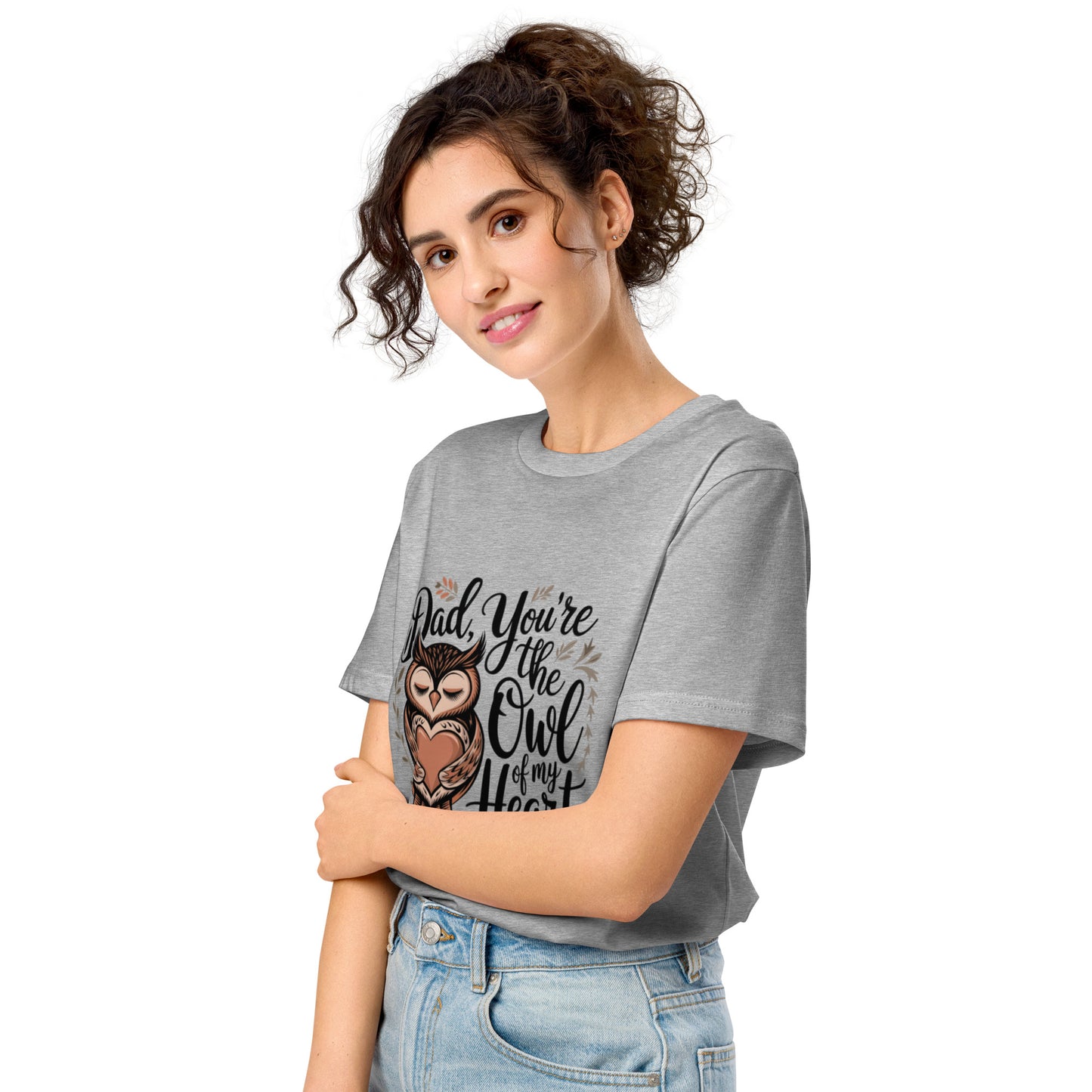 Unisex Organic Mid-Light T-Shirt – Owl-Themed Sustainable Fashion for Father's Day T-Shirt Heather Grey Dudeily