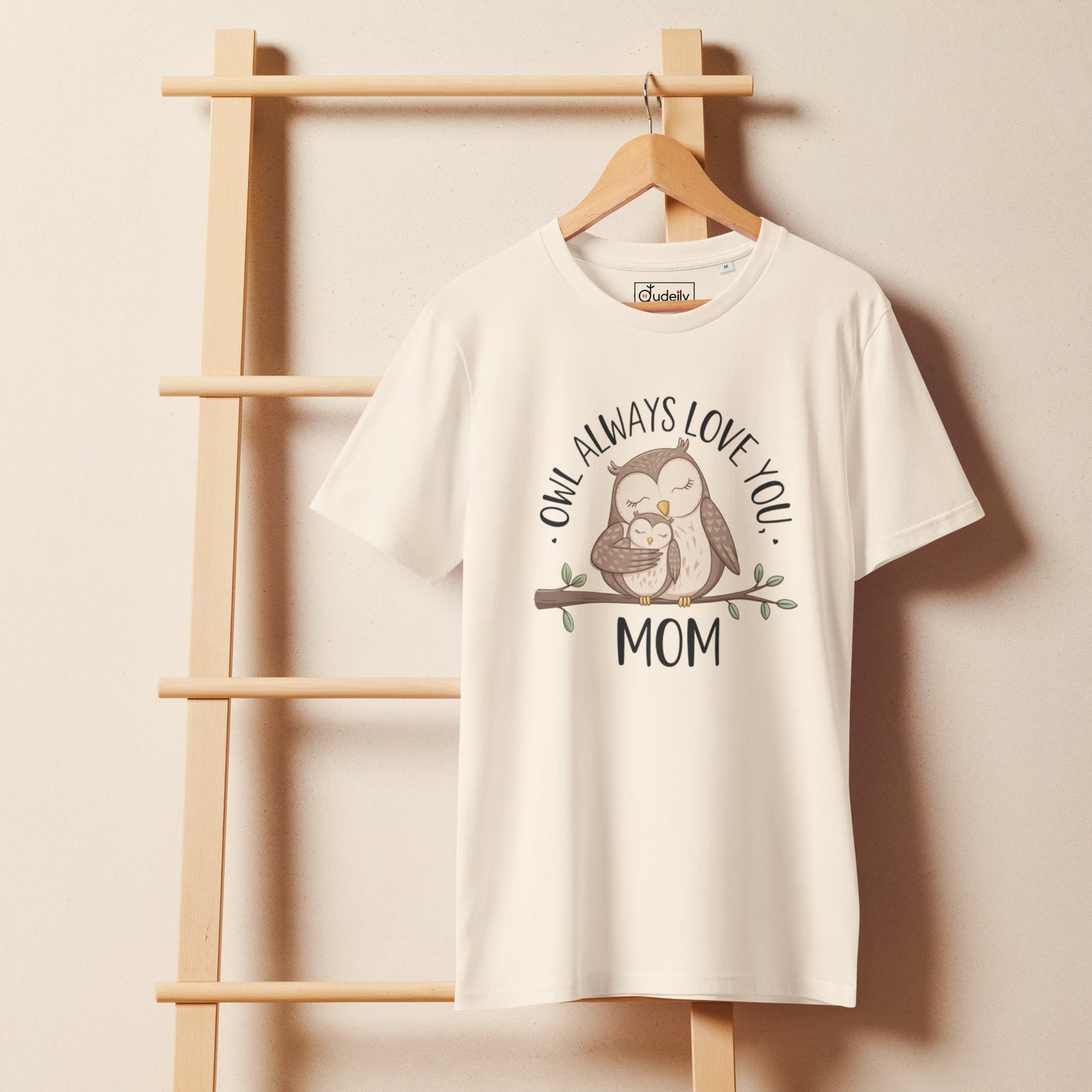 Unisex Organic Mid-Light T-Shirt – Sustainable fashion Owl Graphic Tee Vintage White Dudeily