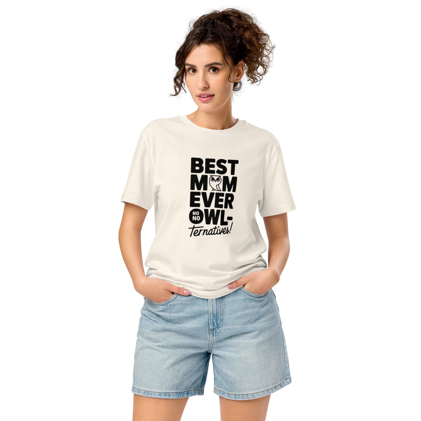 Unisex Organic Mid-Light T-Shirt – Owl Themed Eco-Friendly Tee for Nature Lovers Vintage White Dudeily