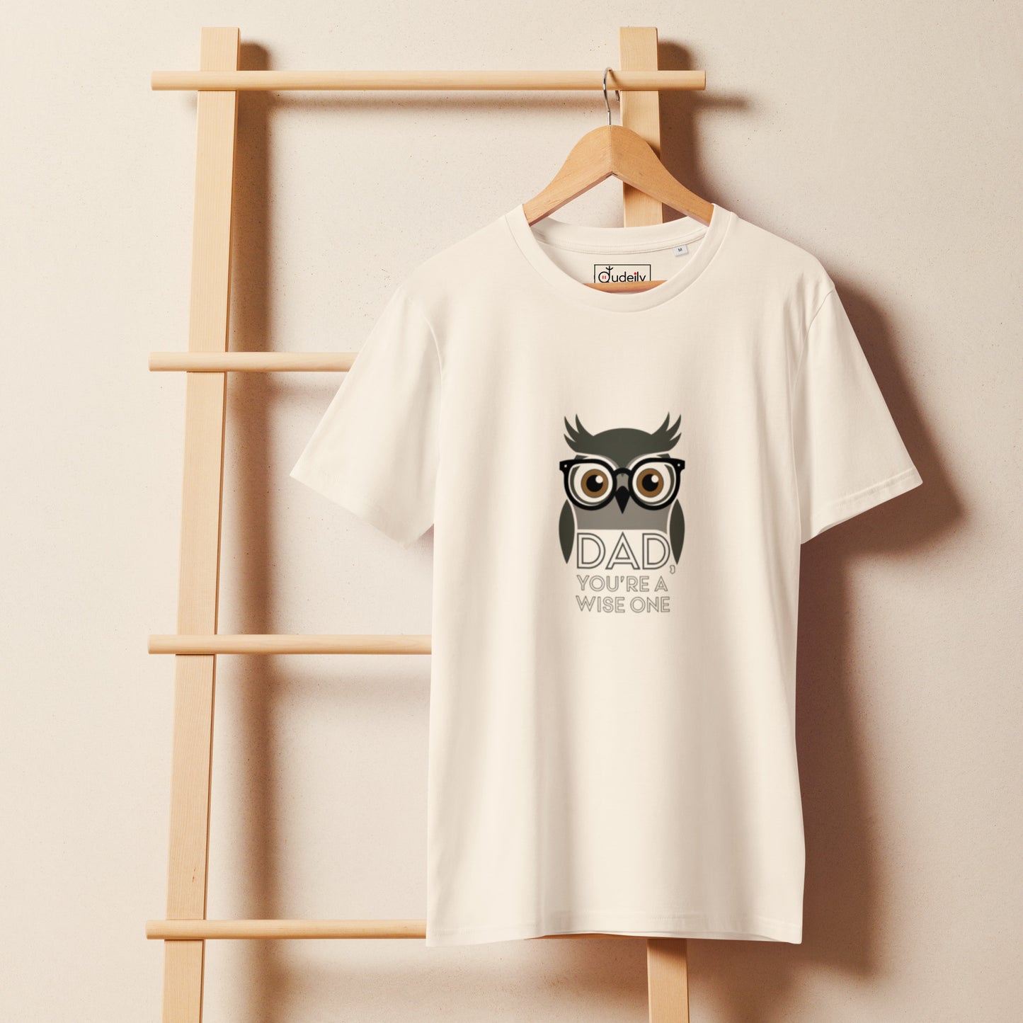 Unisex Organic Mid-Light T-Shirt – Owl Themed Sustainable Fashion for Father's Day by Dudeily Dudeily