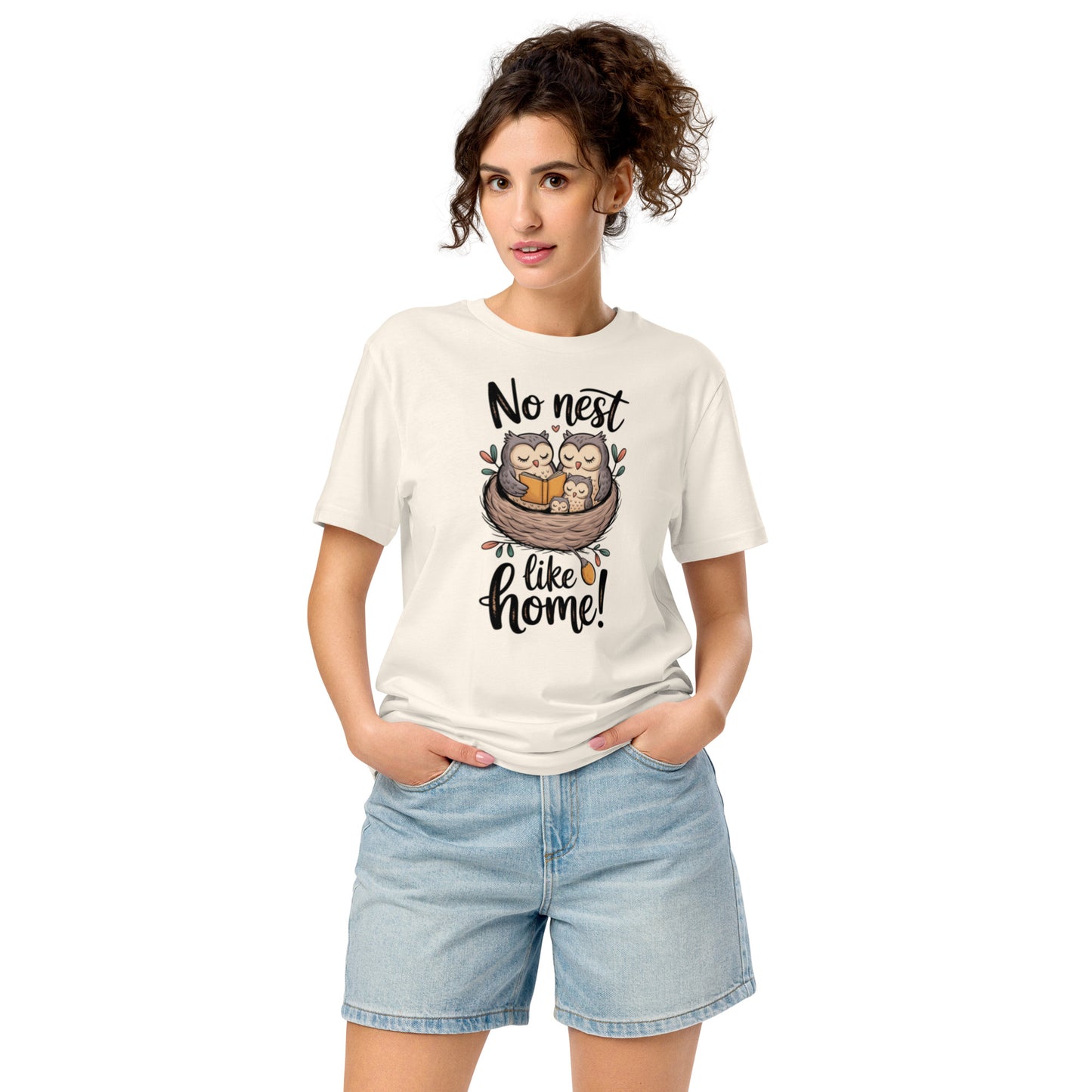 Unisex Organic Mid-Light T-Shirt – OwlNest Sustainable Fashion Tee for Family Day Moments Vintage White Dudeily