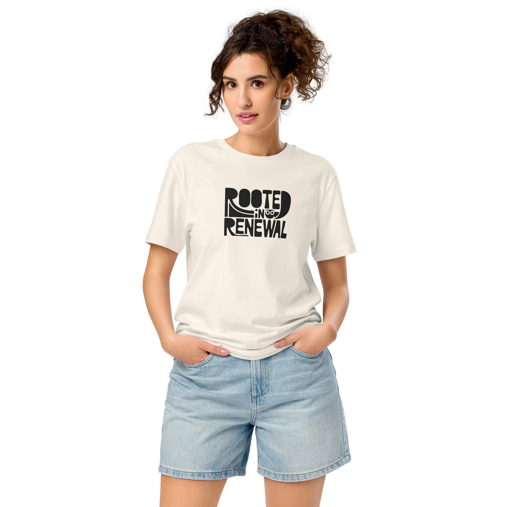 Unisex Organic Mid-Light T-Shirt "Rooted In Renewal" – Owl Print Sustainable Fashion Dudeily