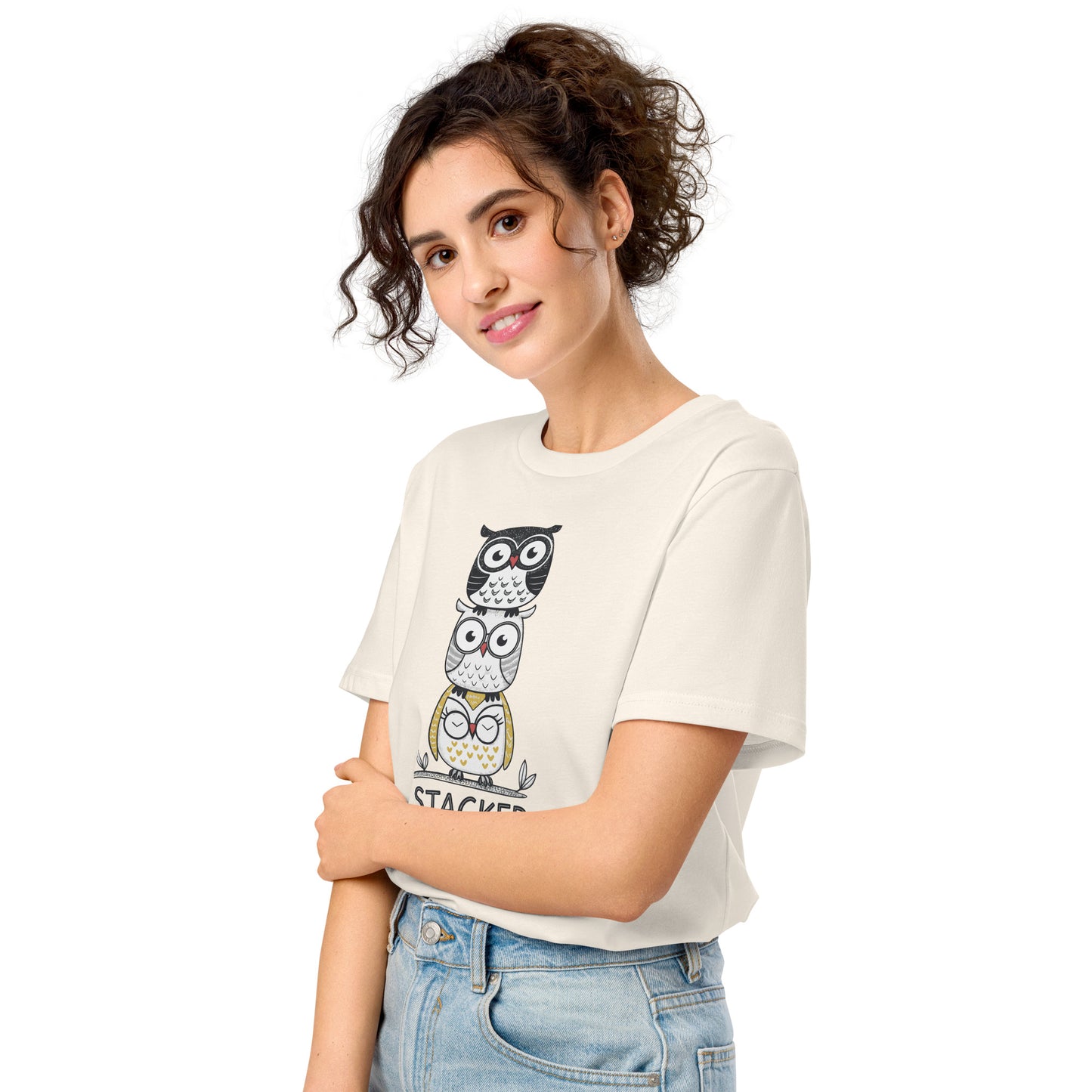 Unisex Organic Mid-Light T-Shirt: Owl Themed Sustainable Fashion Dudeily