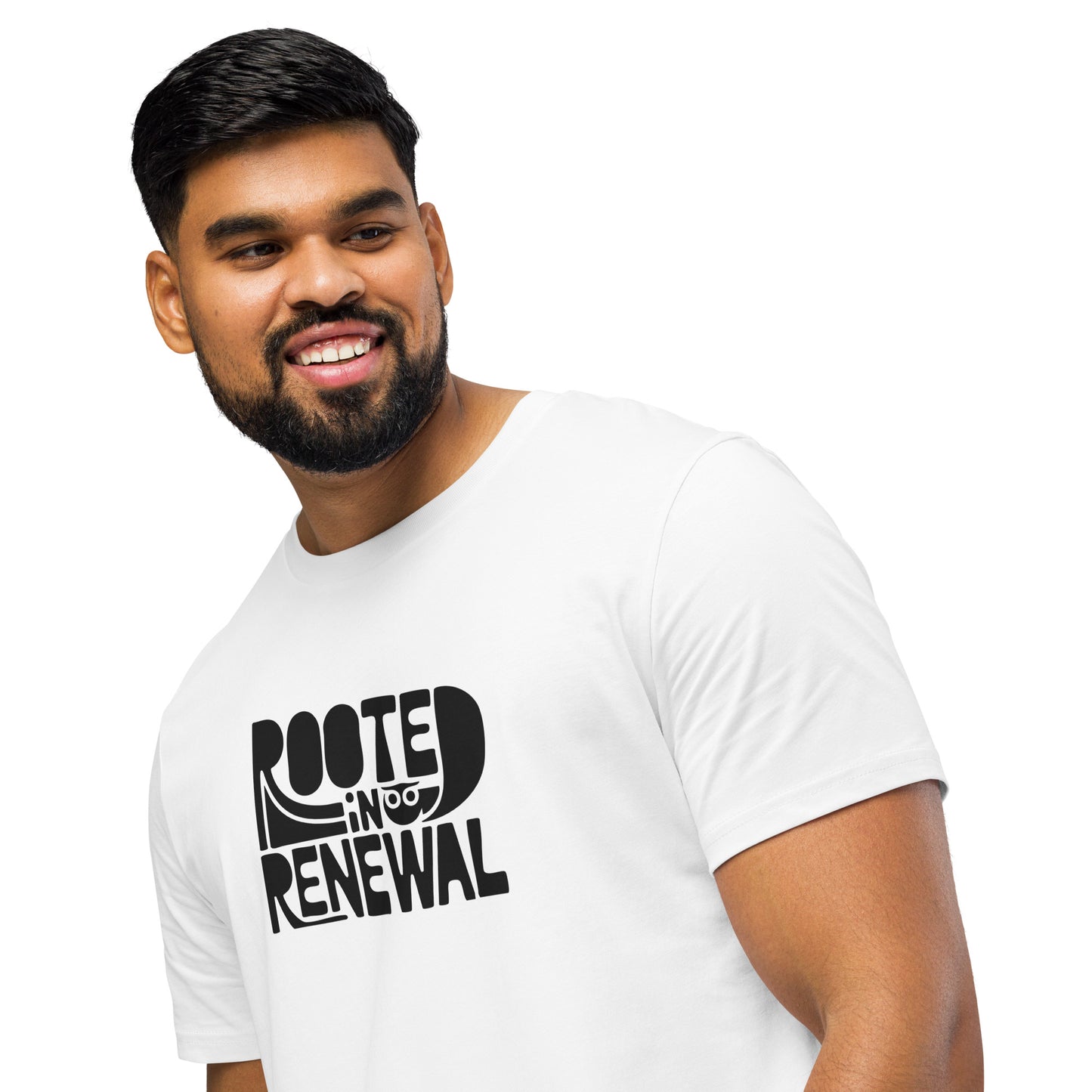 Unisex Organic Mid-Light T-Shirt "Rooted In Renewal" – Owl Print Sustainable Fashion Dudeily