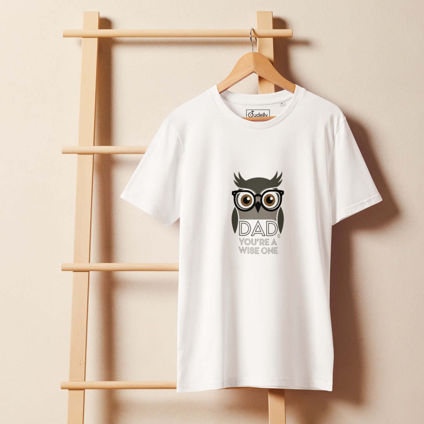 Unisex Organic Mid-Light T-Shirt – Owl Themed Sustainable Fashion for Father's Day by Dudeily Dudeily