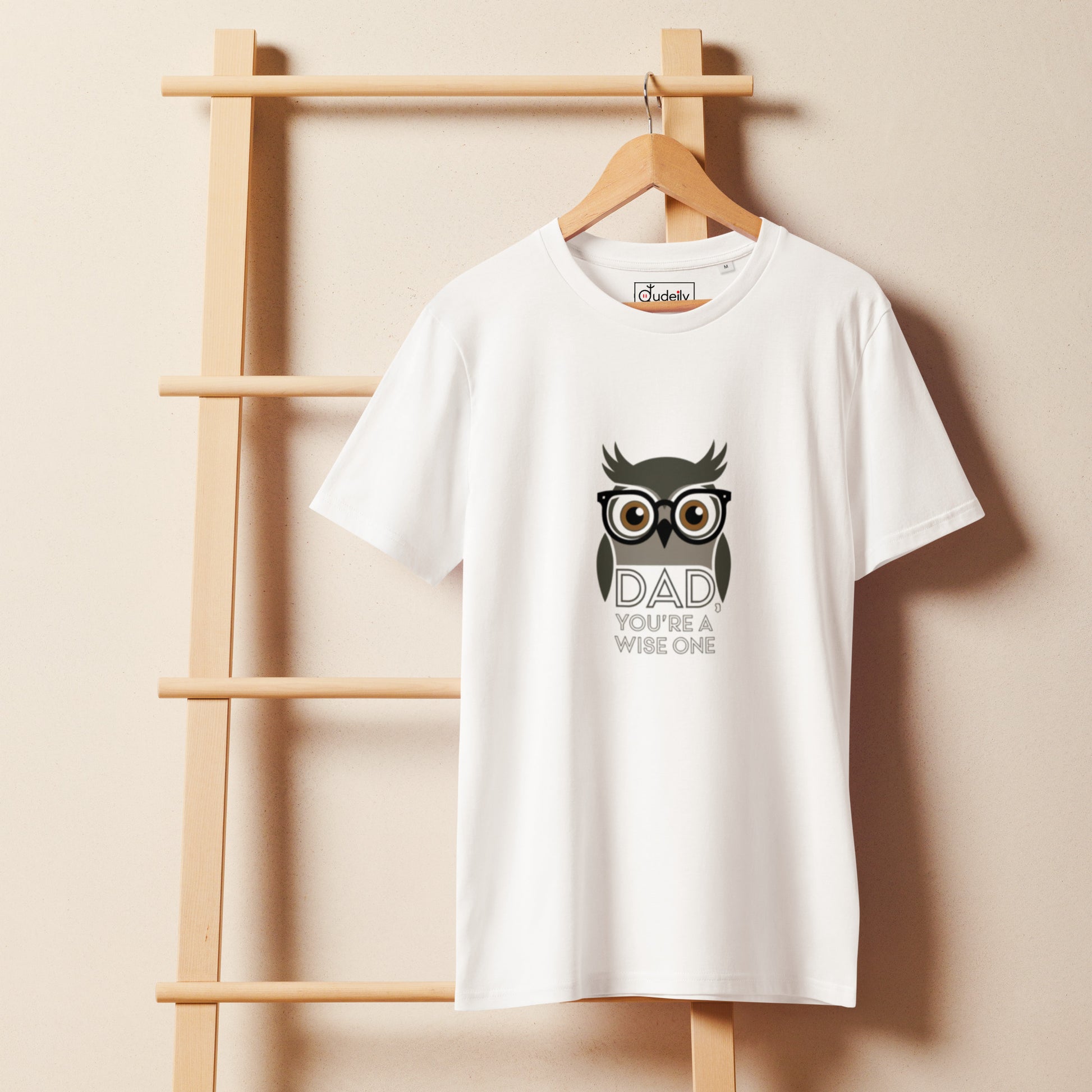 Unisex Organic Mid-Light T-Shirt – Owl Themed Sustainable Fashion for Father's Day by Dudeily Dudeily