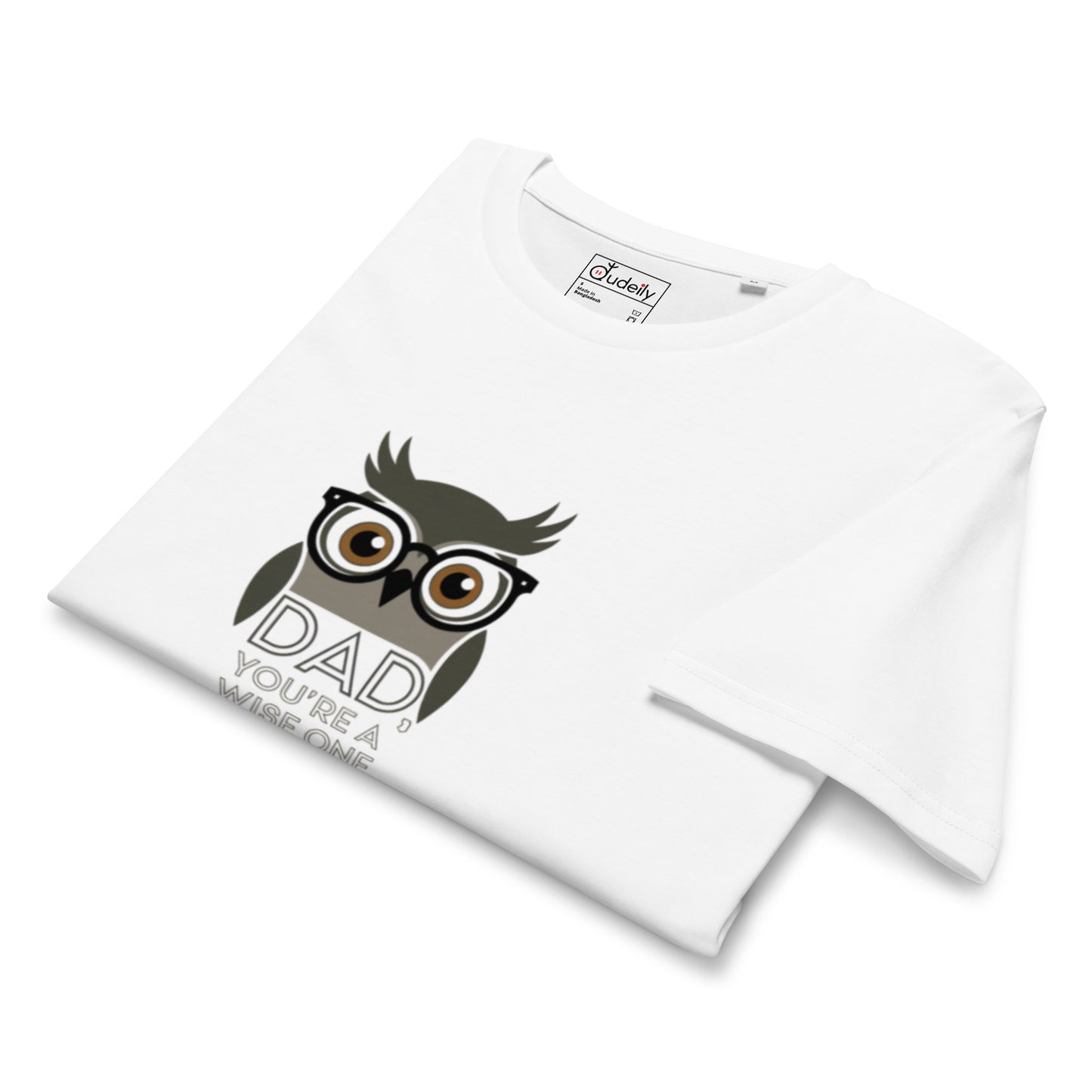 Unisex Organic Mid-Light T-Shirt – Owl Themed Sustainable Fashion for Father's Day by Dudeily Dudeily
