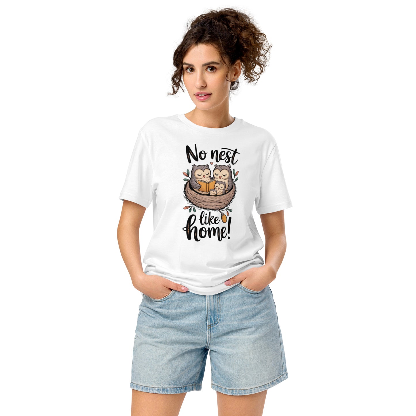 Unisex Organic Mid-Light T-Shirt – OwlEase Sustainable Fashion Tee for Family Day Comfort White Dudeily