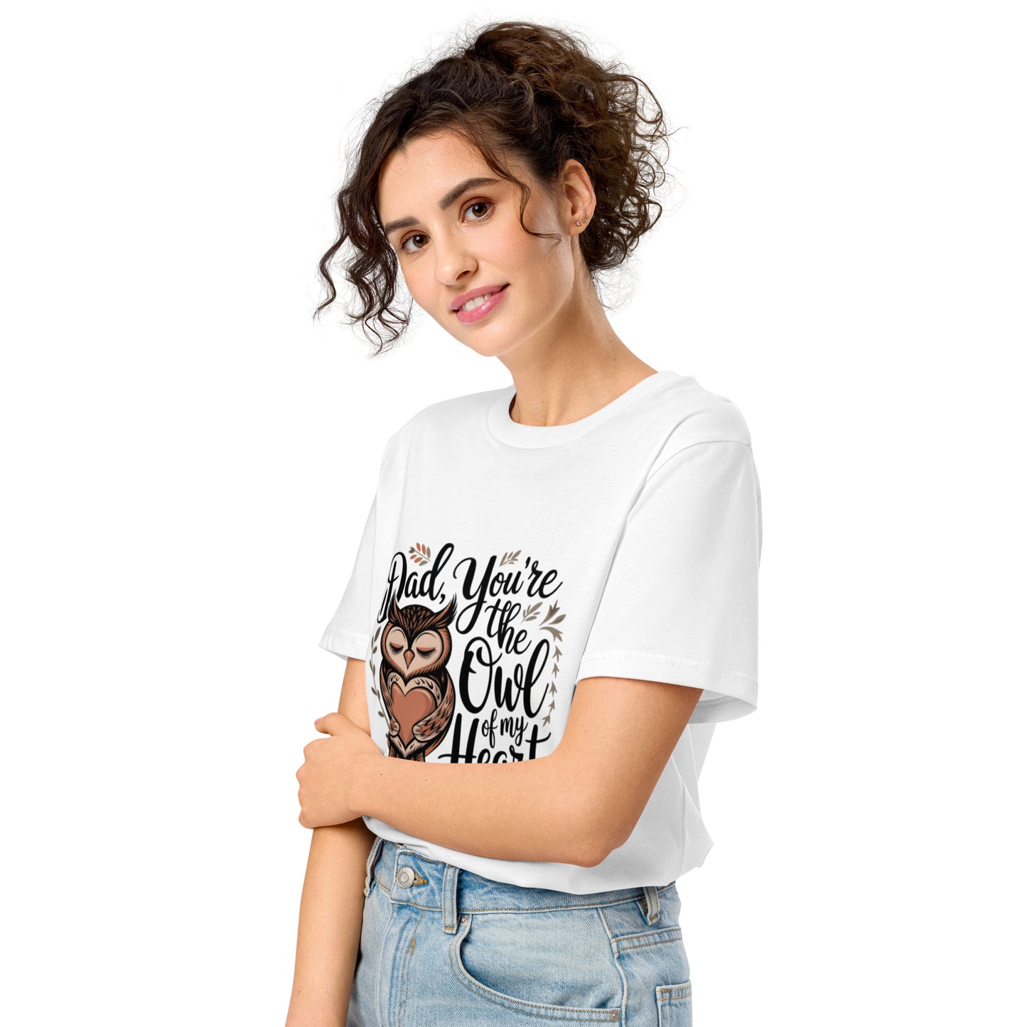 Unisex Organic Mid-Light T-Shirt – Owl-Themed Sustainable Fashion for Father's Day T-Shirt White Dudeily