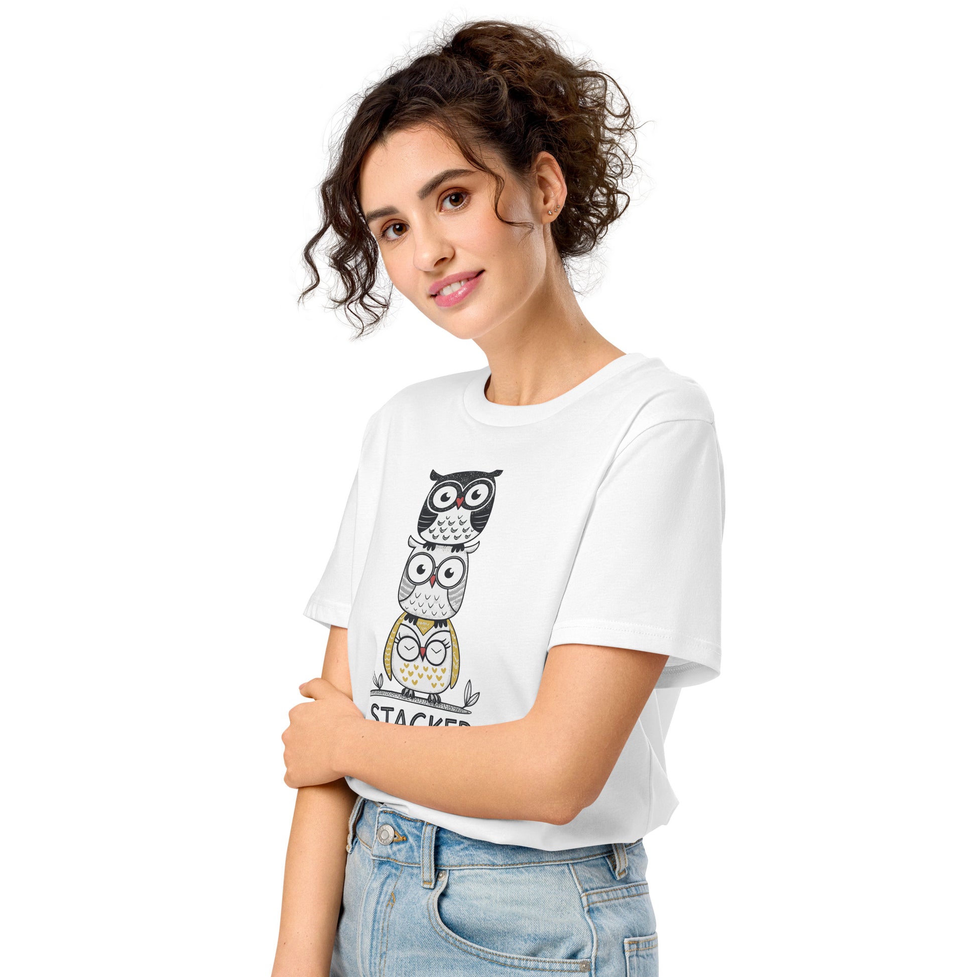 Unisex Organic Mid-Light T-Shirt: Owl Themed Sustainable Fashion Dudeily