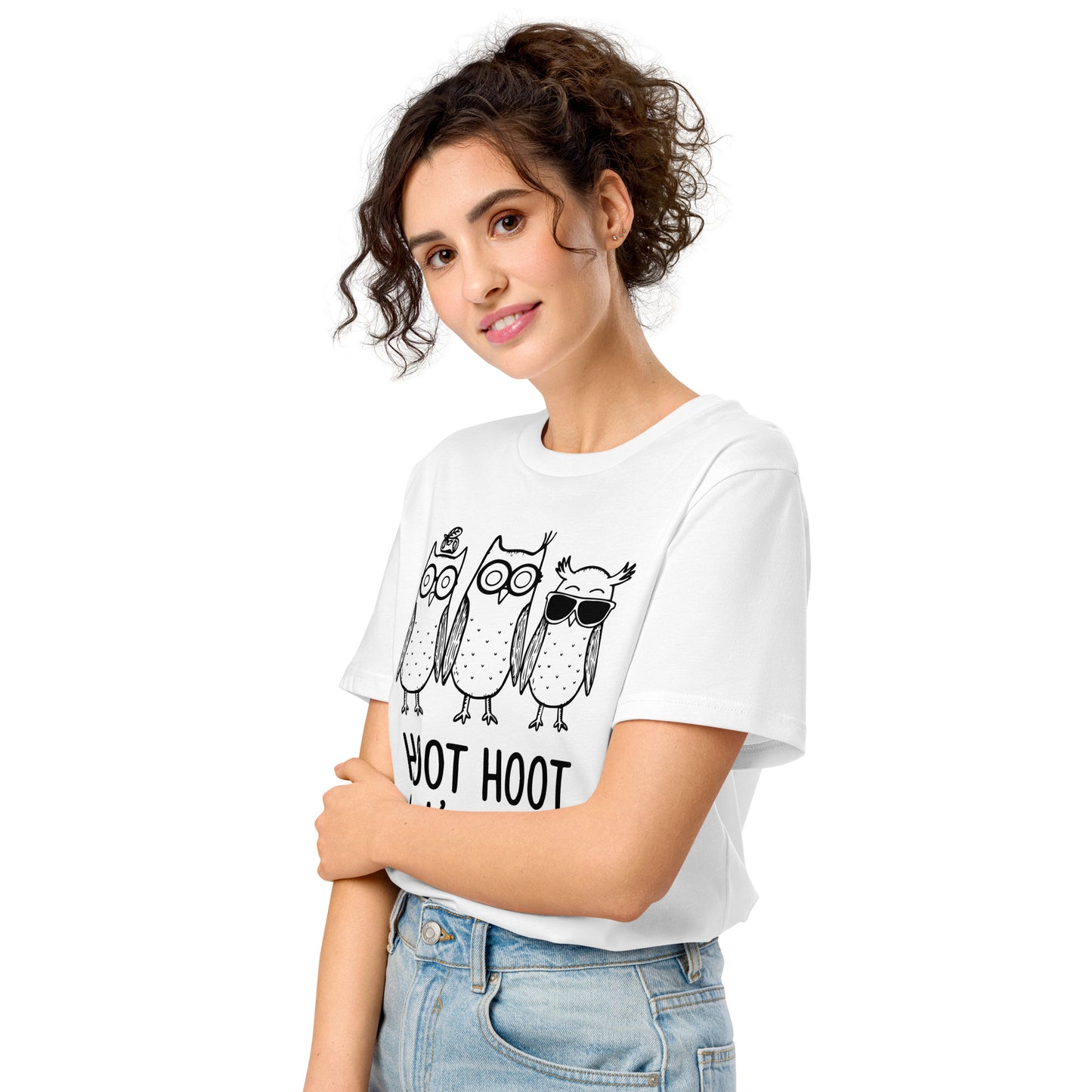 Unisex Organic Mid-Light T-Shirt: Hoot Hoot Let’s Stick Together! | Owl-Themed Sustainable Fashion USA Dudeily