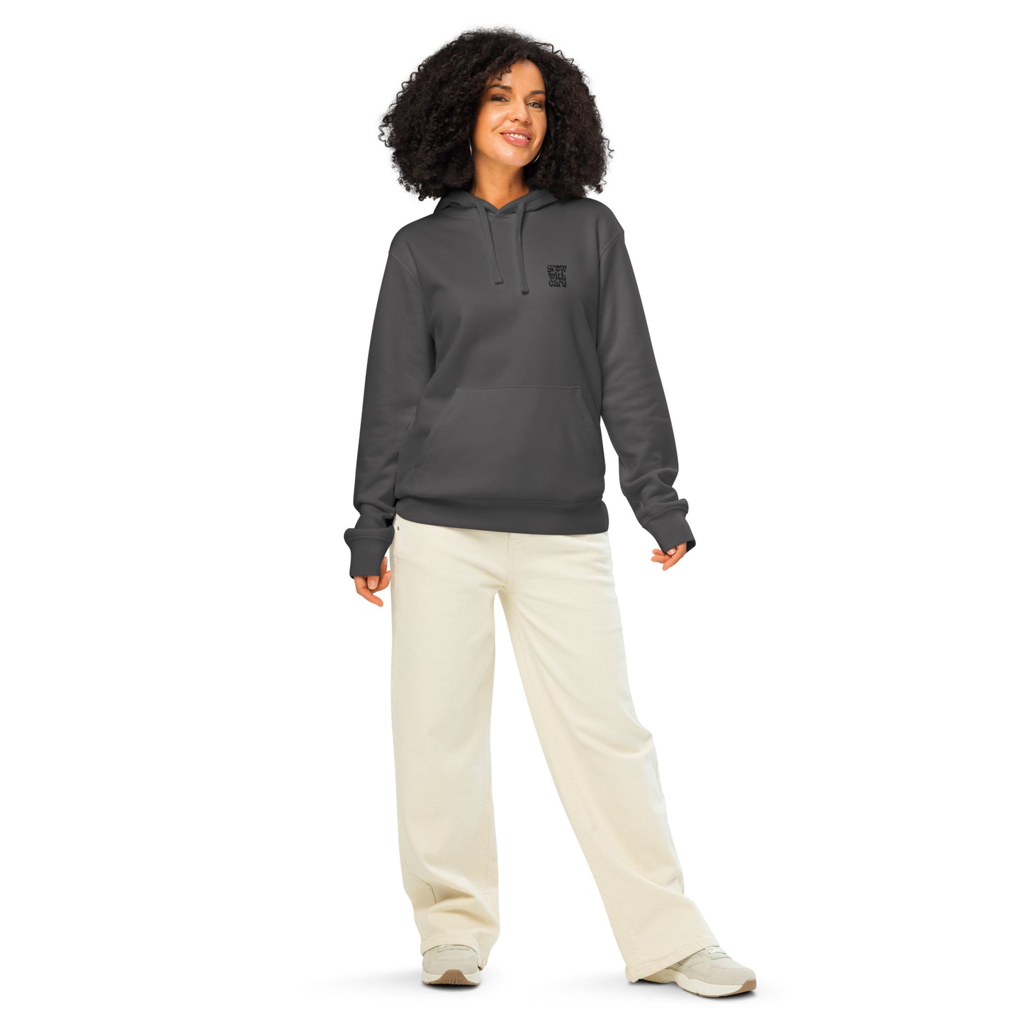 Eco-Friendly Owl Clothing Embroidered Unisex Organic Mid-Weight Hoodie "Grow With Care" Dudeily