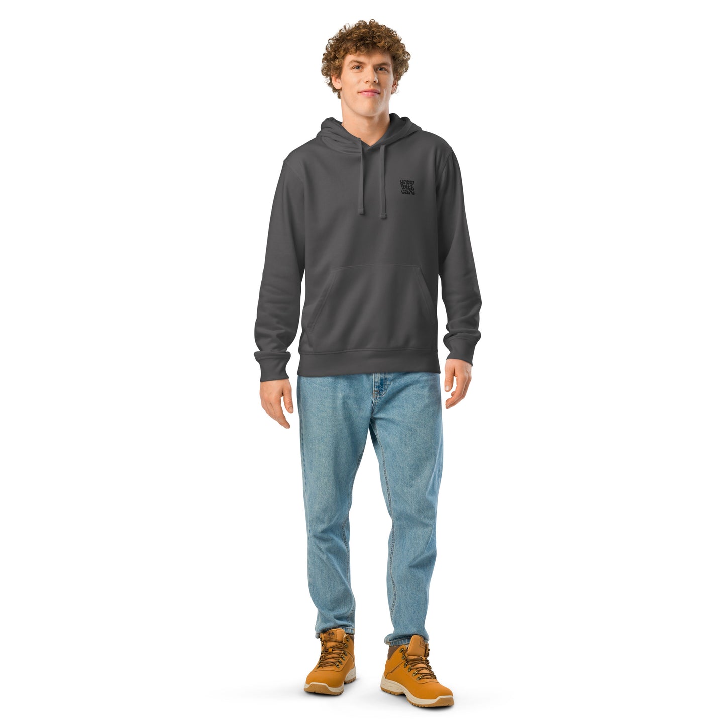 Eco-Friendly Owl Clothing Embroidered Unisex Organic Mid-Weight Hoodie "Grow With Care" Dudeily