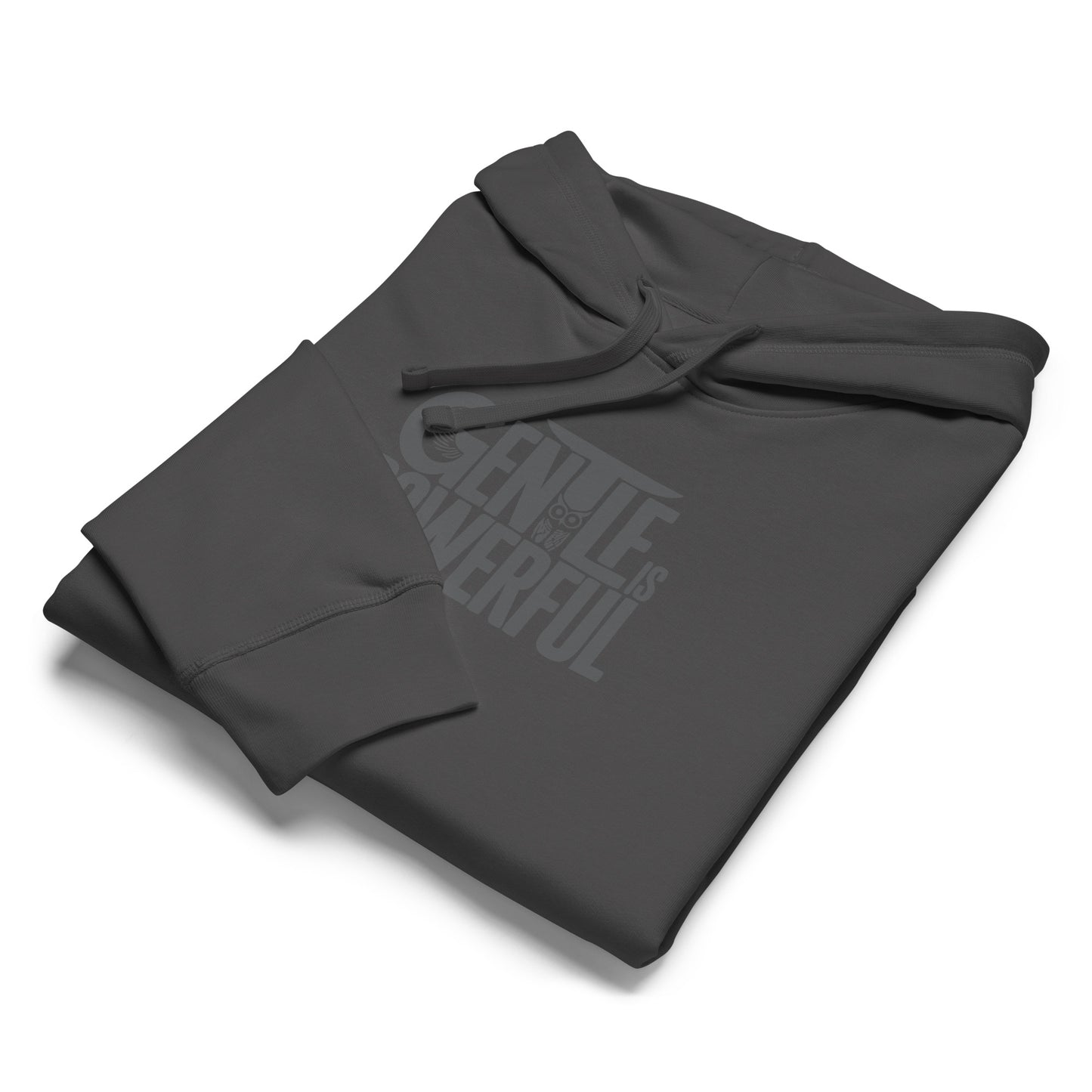 Unisex Organic Mid-Weight Hoodie "Gentle is Powerful" – Owl Print Sustainable Fashion Dudeily