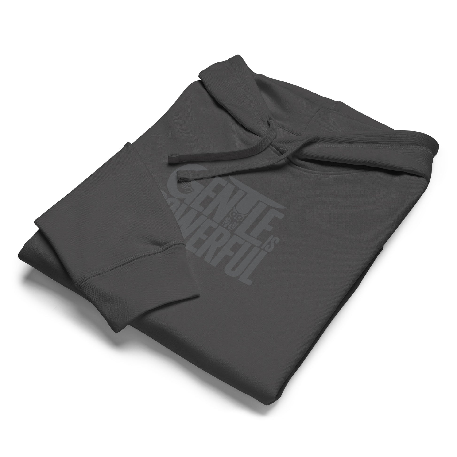Unisex Organic Mid-Weight Hoodie "Gentle is Powerful" – Owl Print Sustainable Fashion Dudeily