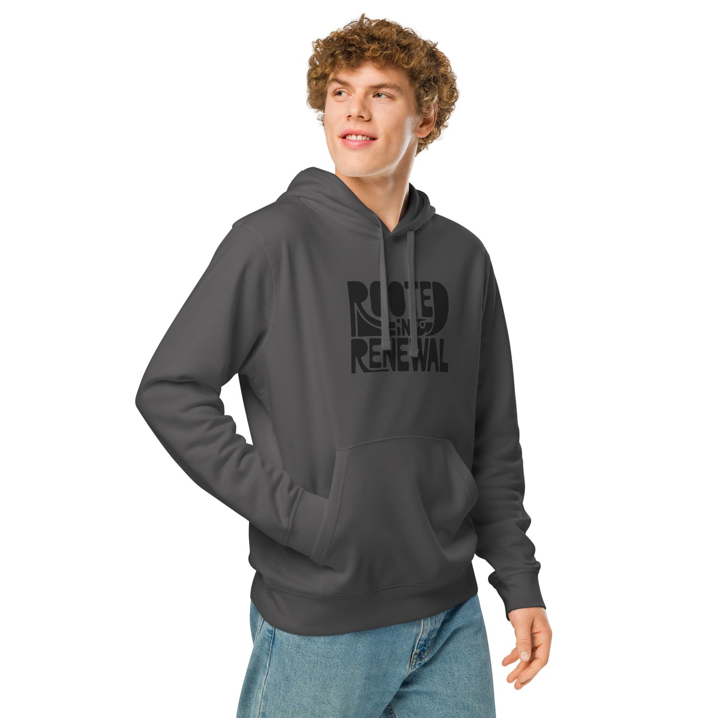 “Rooted In Renewal” Unisex Organic Mid-Weight Hoodie – Owl Print Sustainable Fashion Dudeily