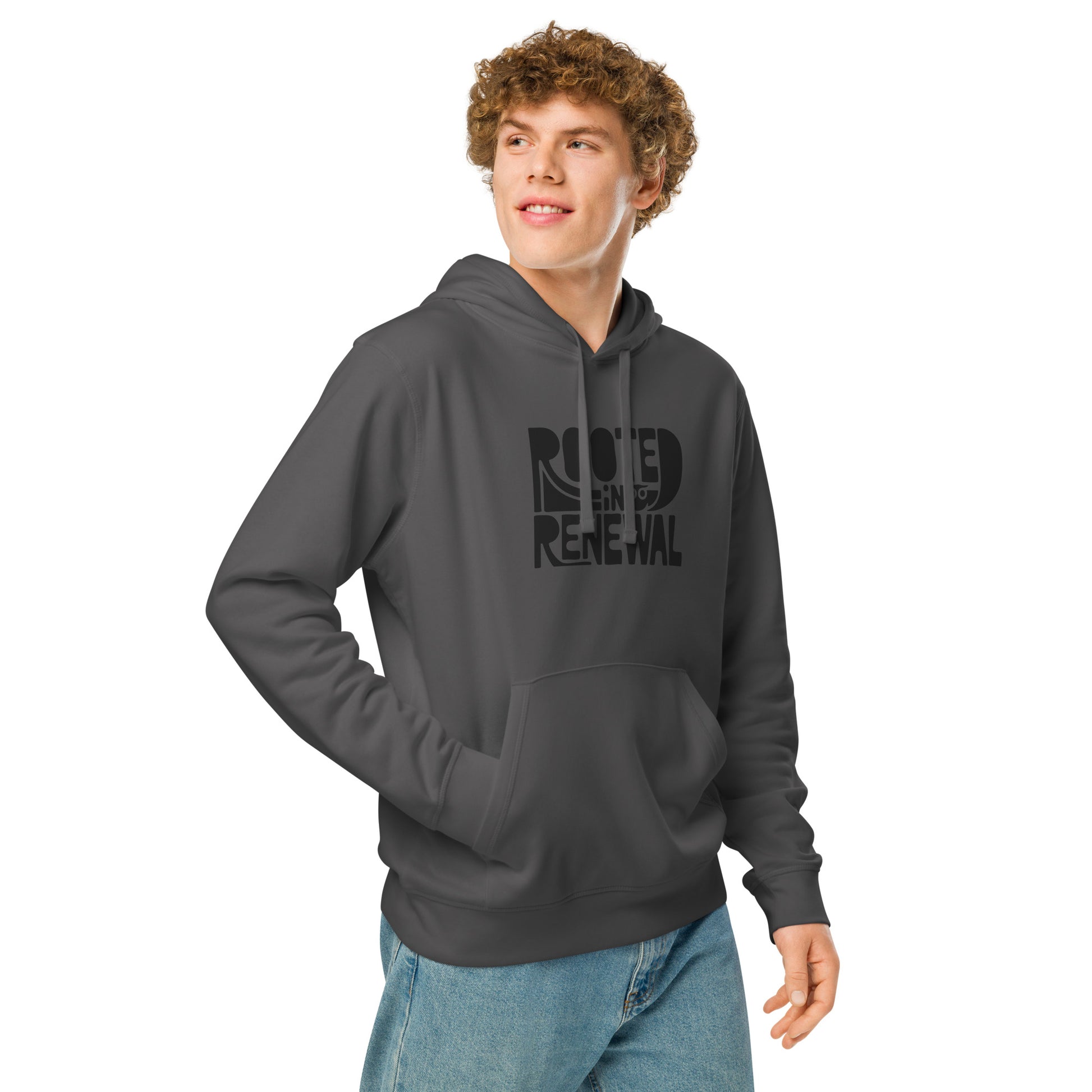 “Rooted In Renewal” Unisex Organic Mid-Weight Hoodie – Owl Print Sustainable Fashion Dudeily