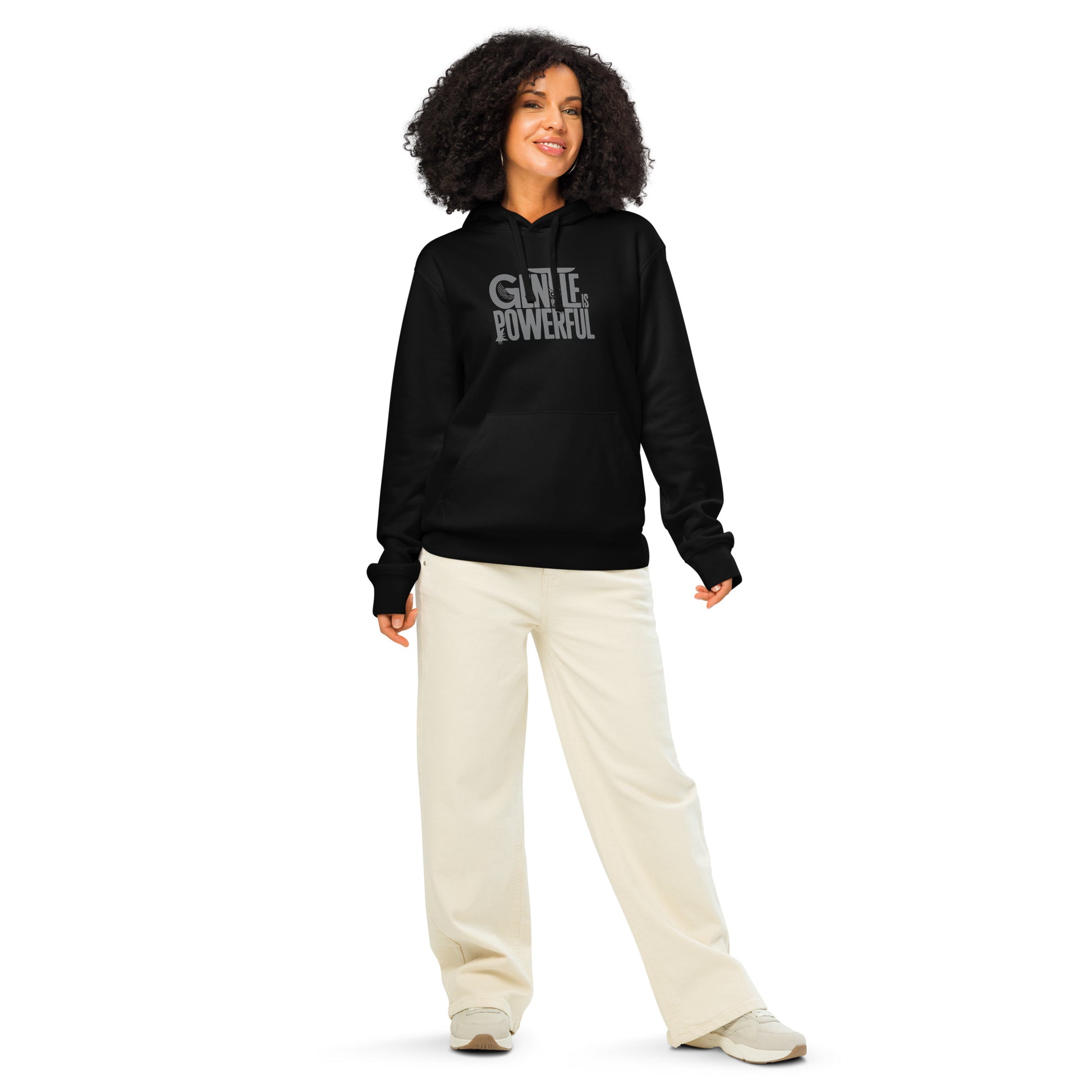 Unisex Organic Mid-Weight Hoodie "Rooted In Renewal" – Owl Print Sustainable Fashion Dudeily