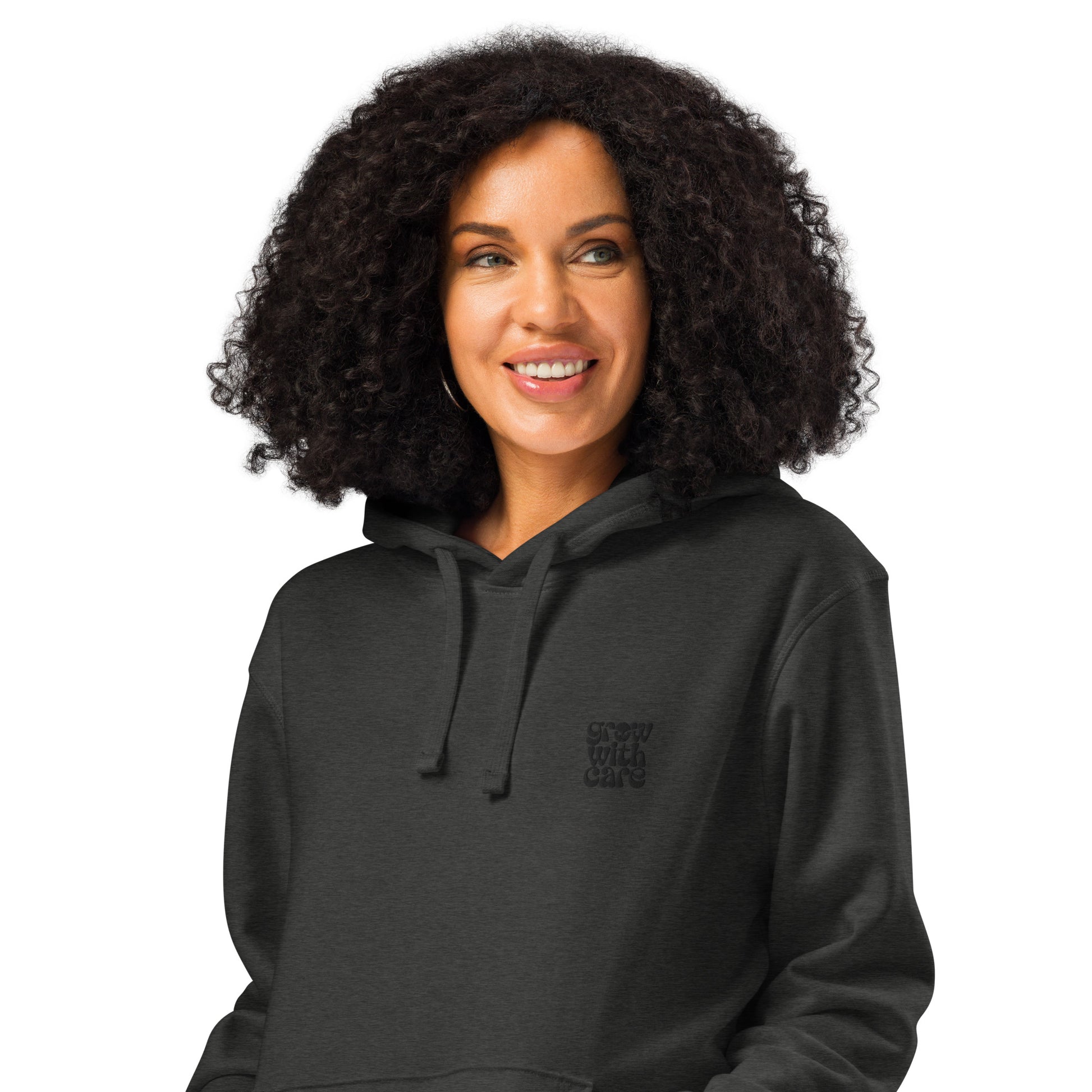 Eco-Friendly Owl Clothing Embroidered Unisex Organic Mid-Weight Hoodie "Grow With Care" Dudeily