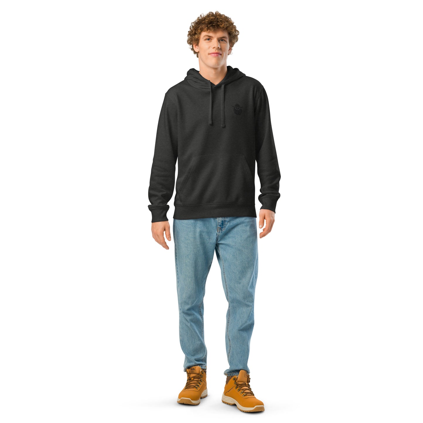 Unisex Organic Mid-Weight Hoodie "Awaken Gently" – Embroidered Eco-Friendly Owl Clothing Dudeily