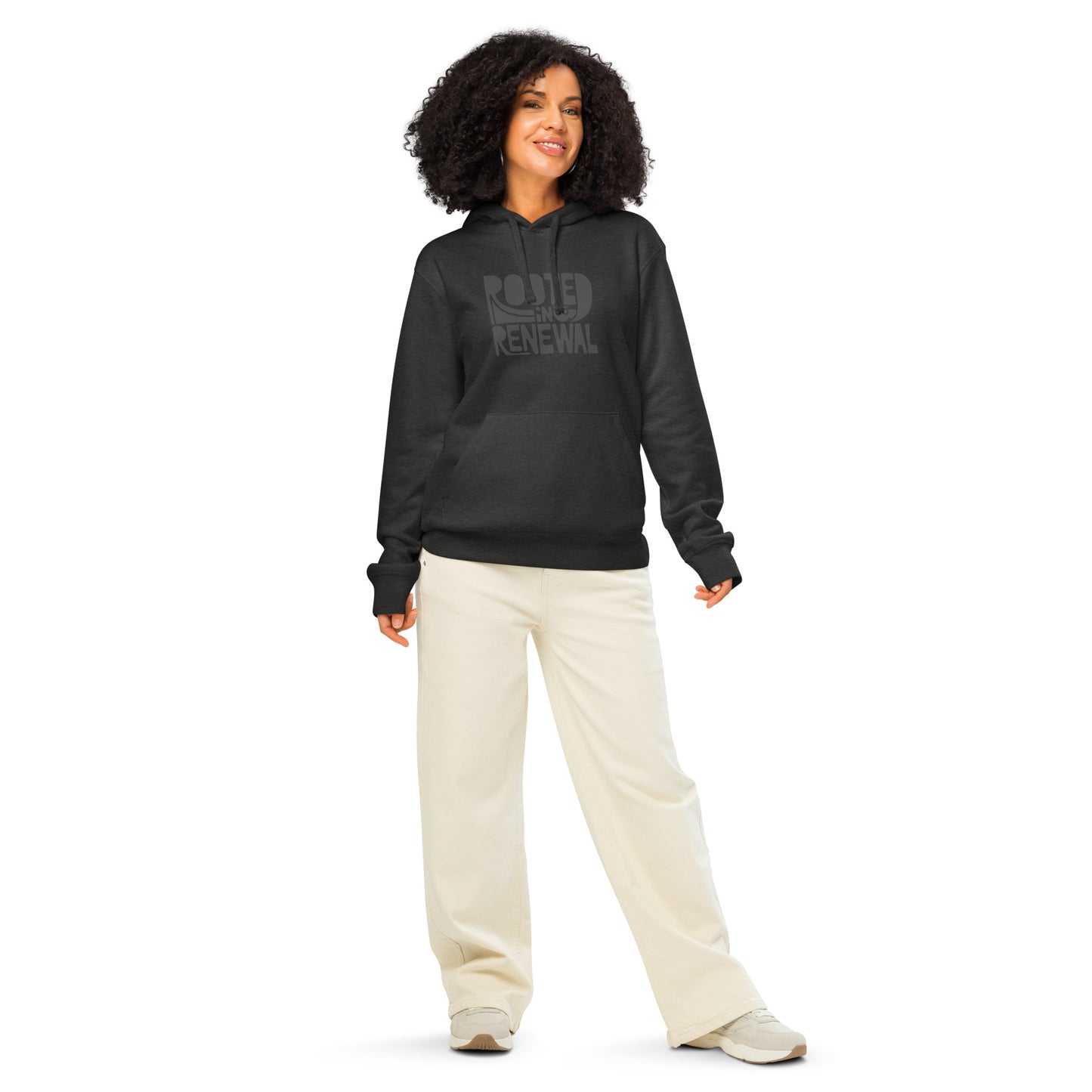 “Rooted In Renewal” Unisex Organic Mid-Weight Hoodie – Owl Print Sustainable Fashion Dudeily