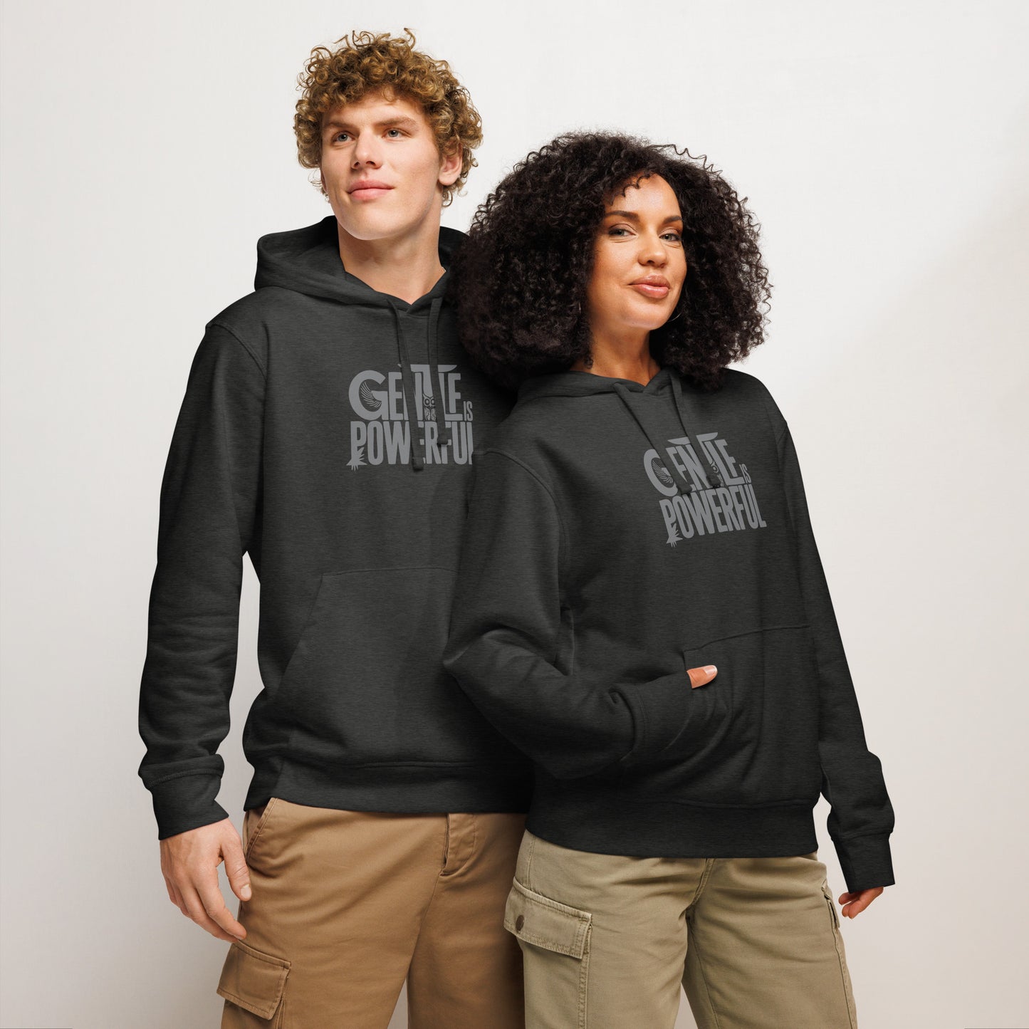 Unisex Organic Mid-Weight Hoodie "Rooted In Renewal" – Owl Print Sustainable Fashion Dudeily