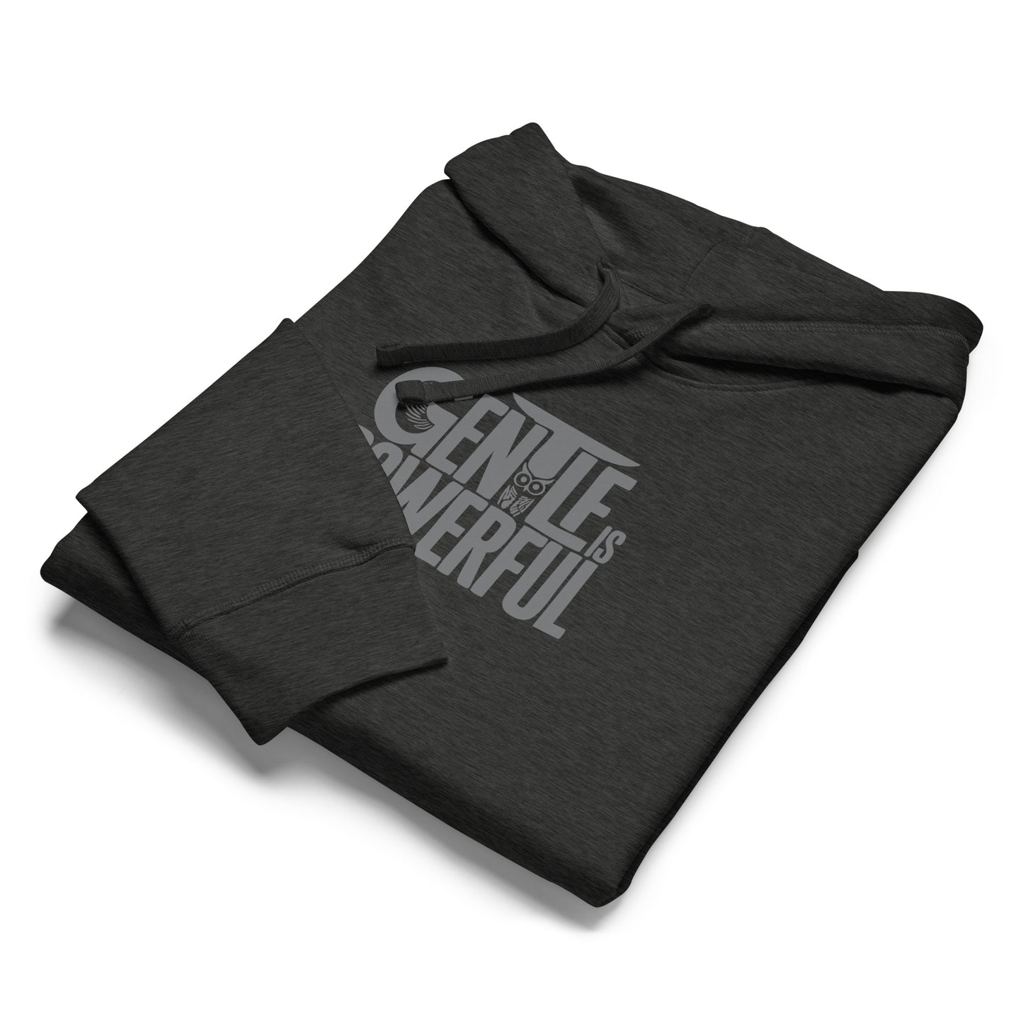 Unisex Organic Mid-Weight Hoodie "Gentle is Powerful" – Owl Print Sustainable Fashion Dudeily