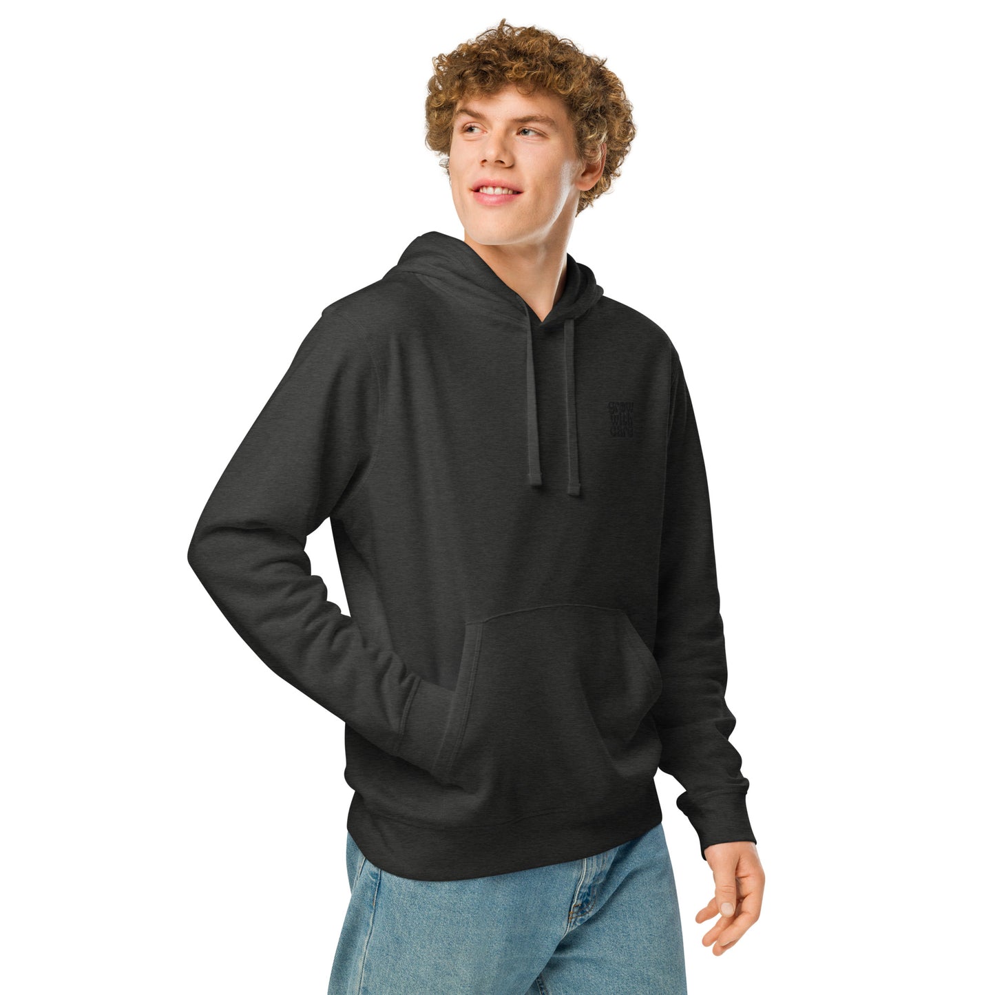 Eco-Friendly Owl Clothing Embroidered Unisex Organic Mid-Weight Hoodie "Grow With Care" Dudeily