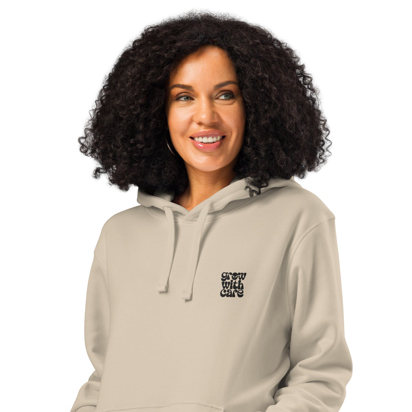Eco-Friendly Owl Clothing Embroidered Unisex Organic Mid-Weight Hoodie "Grow With Care" Dudeily