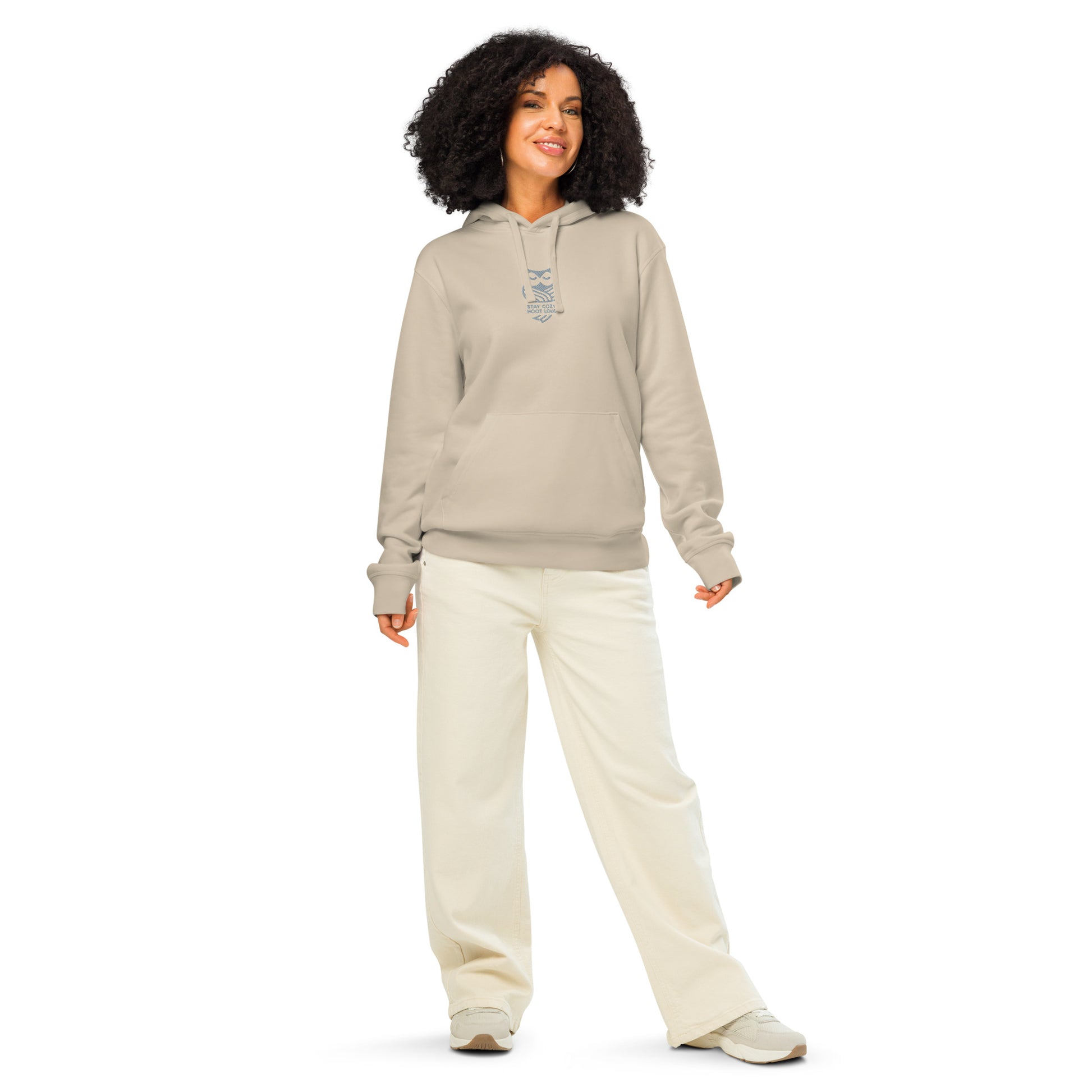 Owl Unisex Organic Mid-Weight Hoodie for Sustainable Fashion USA:" Stay Cozy Hoot Loud" in Fall Dudeily