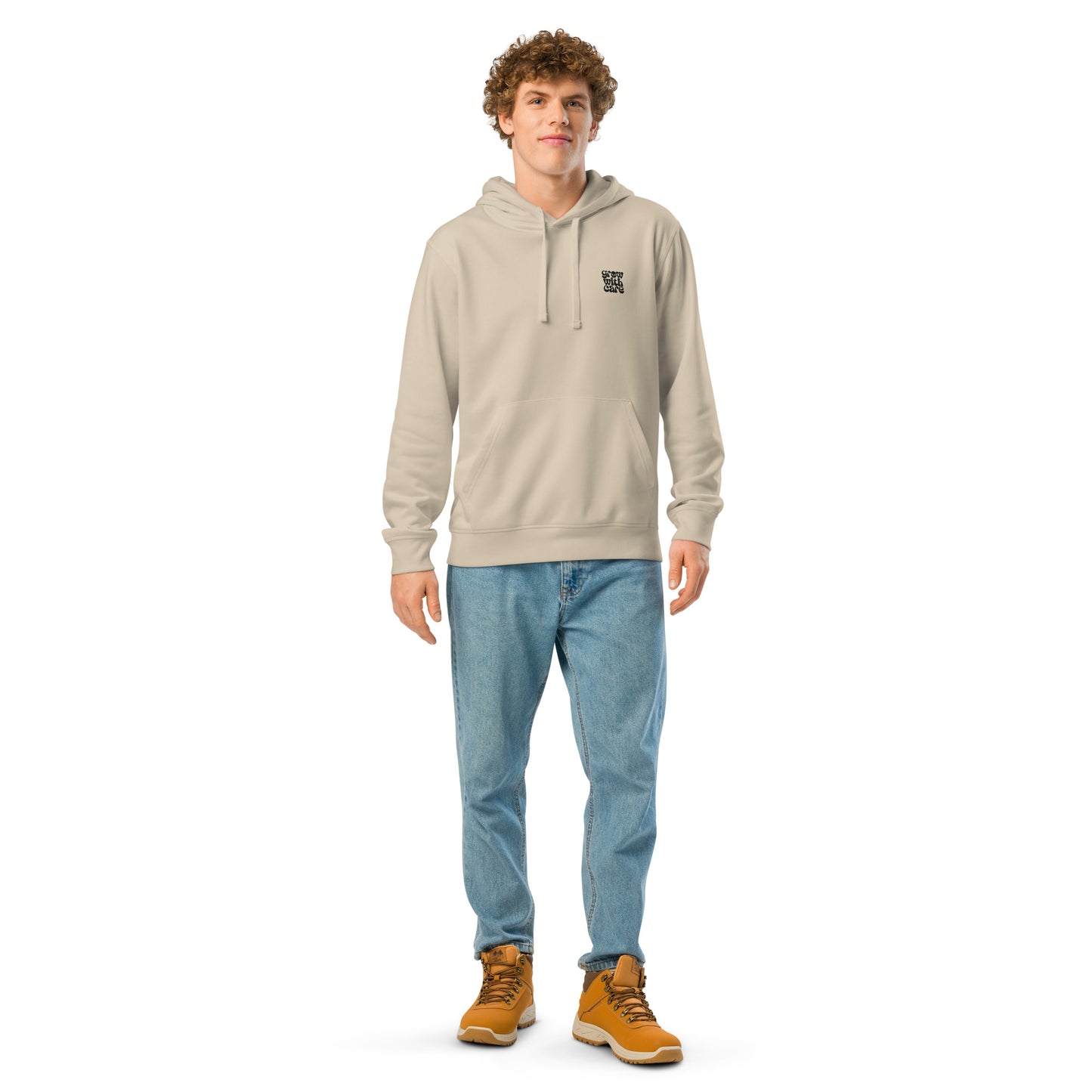 Eco-Friendly Owl Clothing Embroidered Unisex Organic Mid-Weight Hoodie "Grow With Care" Dudeily