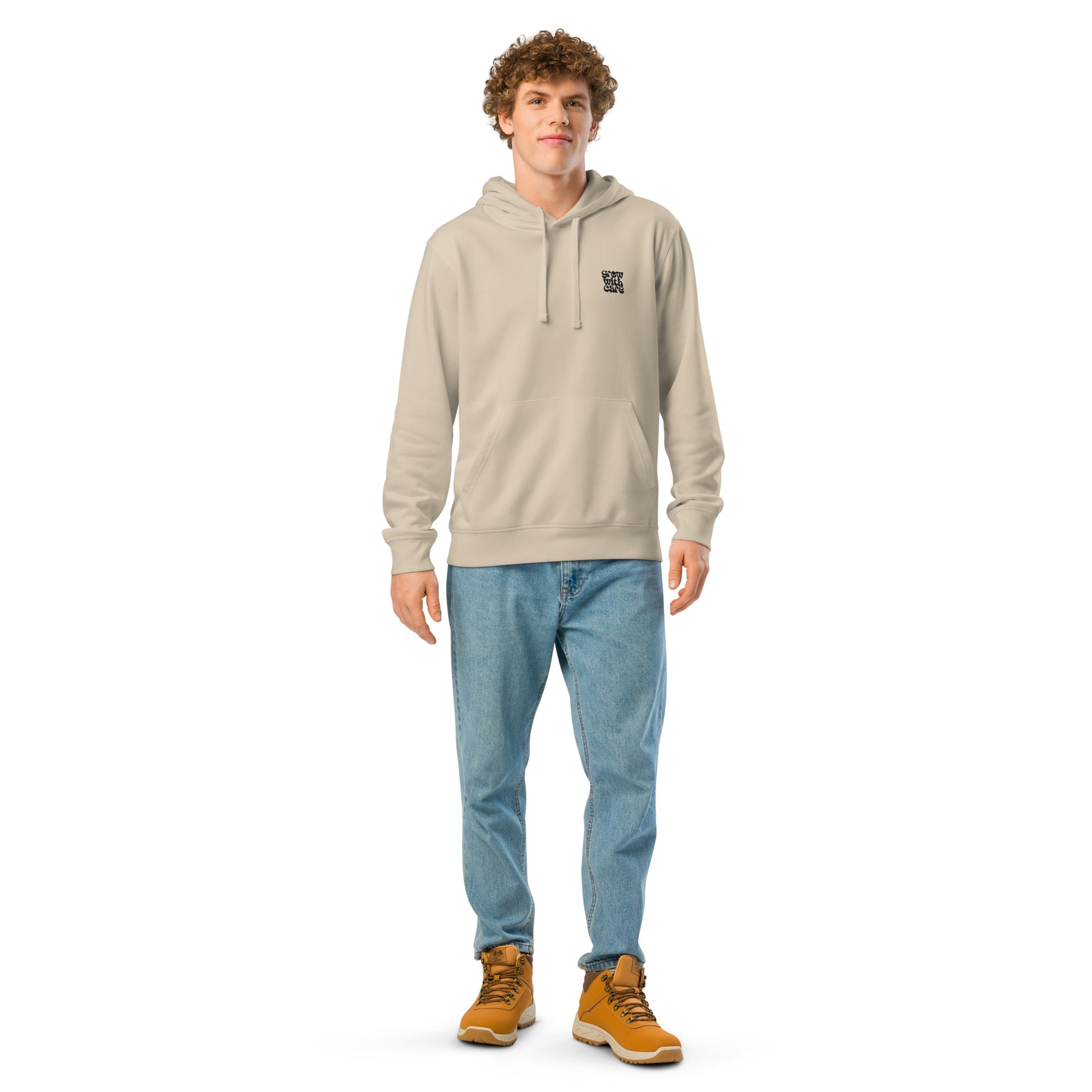 Eco-Friendly Owl Clothing Embroidered Unisex Organic Mid-Weight Hoodie "Grow With Care" Dudeily