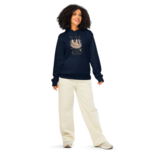 Unisex Organic Mid-Weight Hoodie – For Owl Lovers & Eco Families French Navy Dudeily