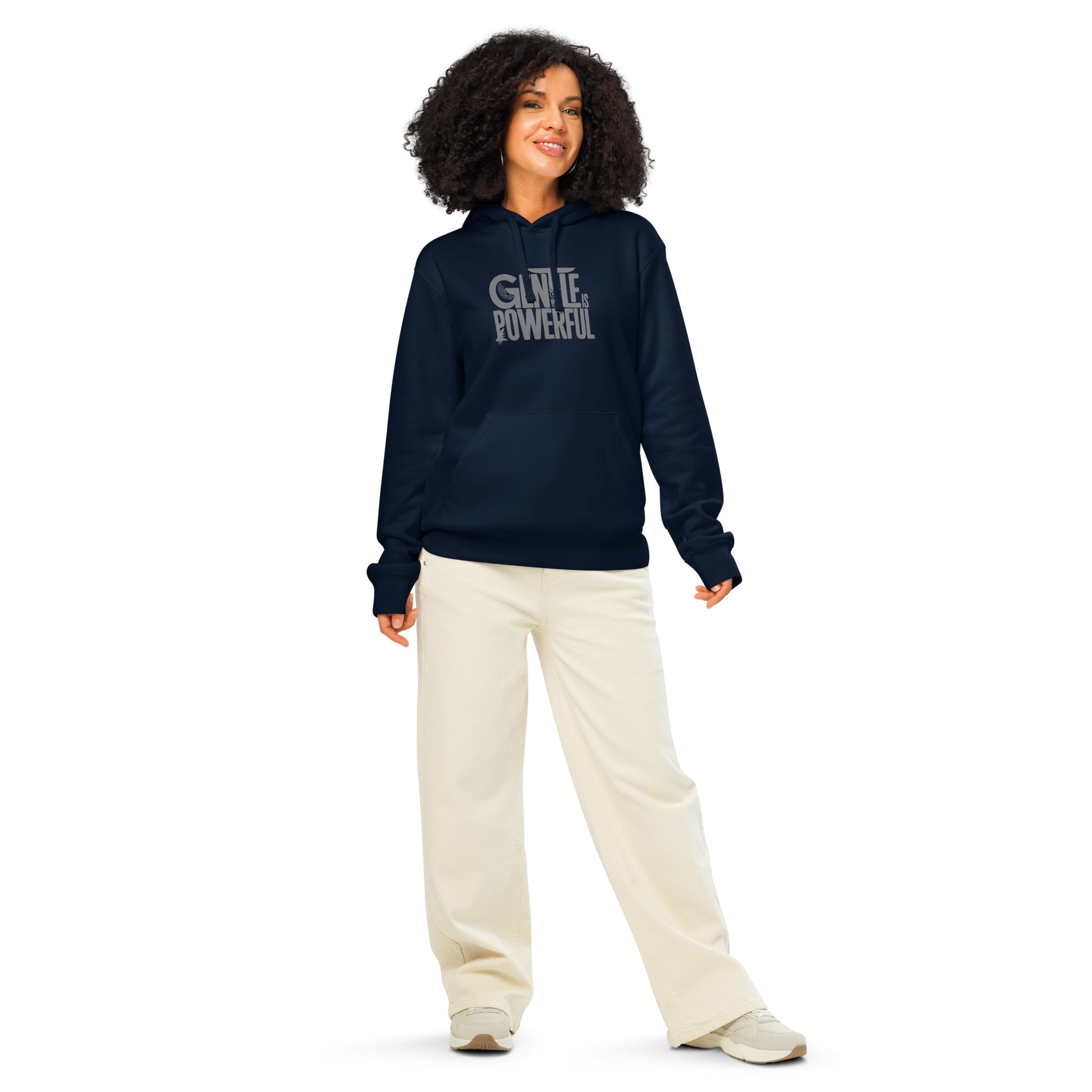 Unisex Organic Mid-Weight Hoodie "Rooted In Renewal" – Owl Print Sustainable Fashion Dudeily