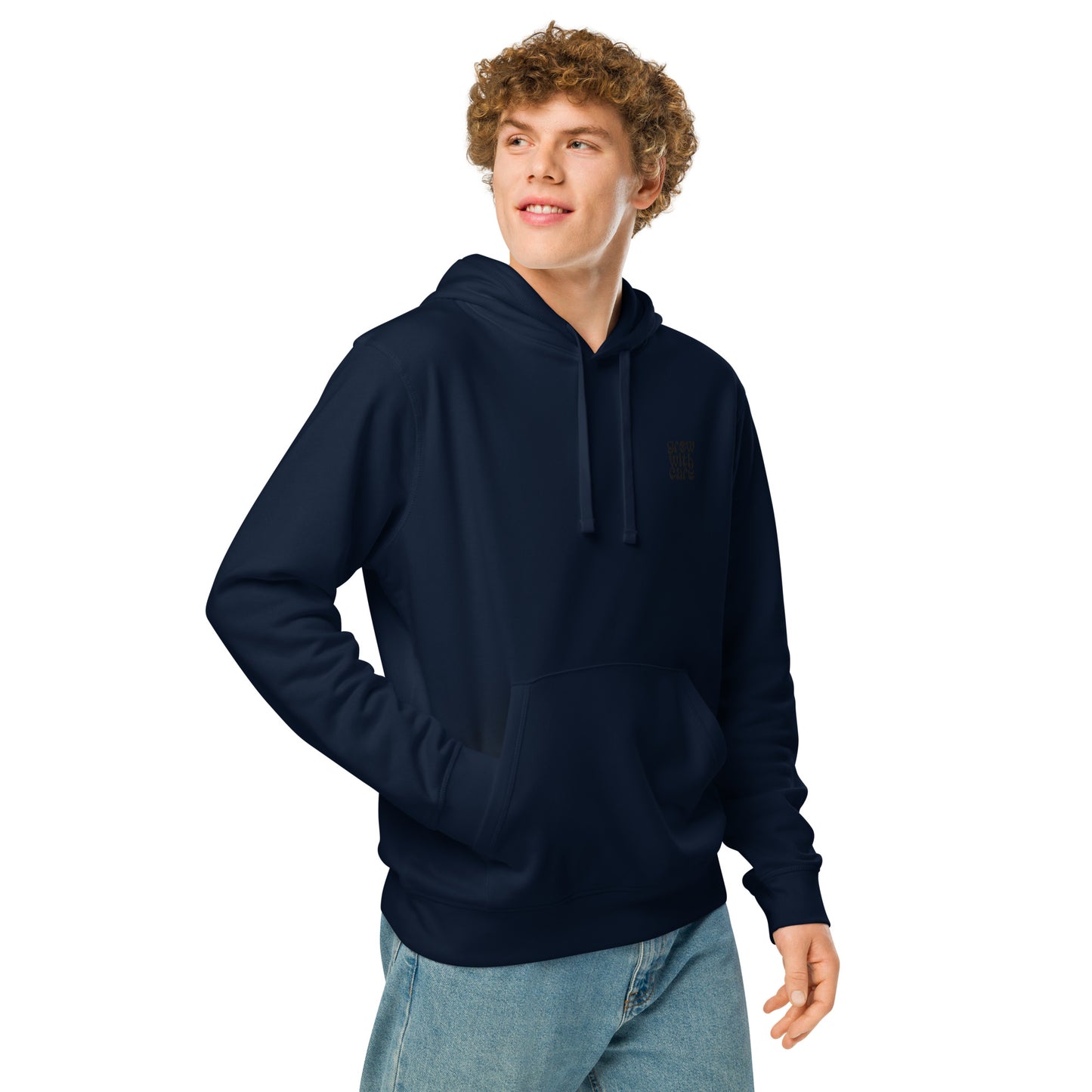 Eco-Friendly Owl Clothing Embroidered Unisex Organic Mid-Weight Hoodie "Grow With Care" Dudeily