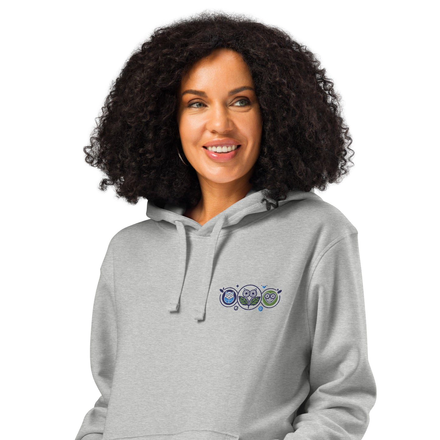 Unisex Organic Mid-Weight Hoodie: Nature’s Union | Owl Embroidered Sustainable Fashion Dudeily